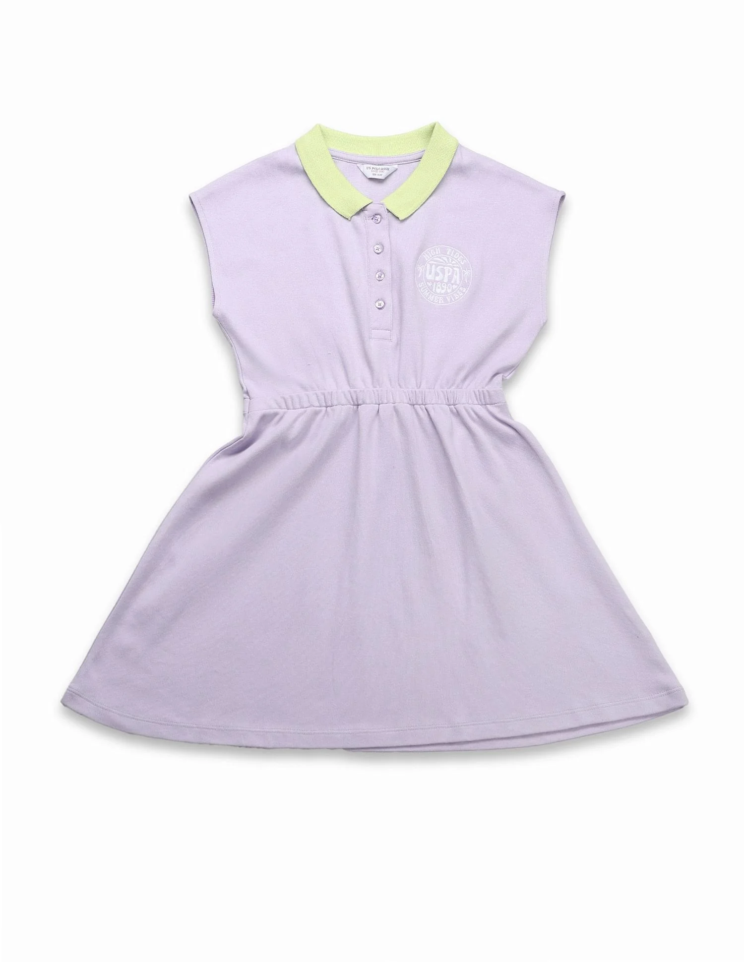 Girls Cinched Waist Polo Dress - Image 6