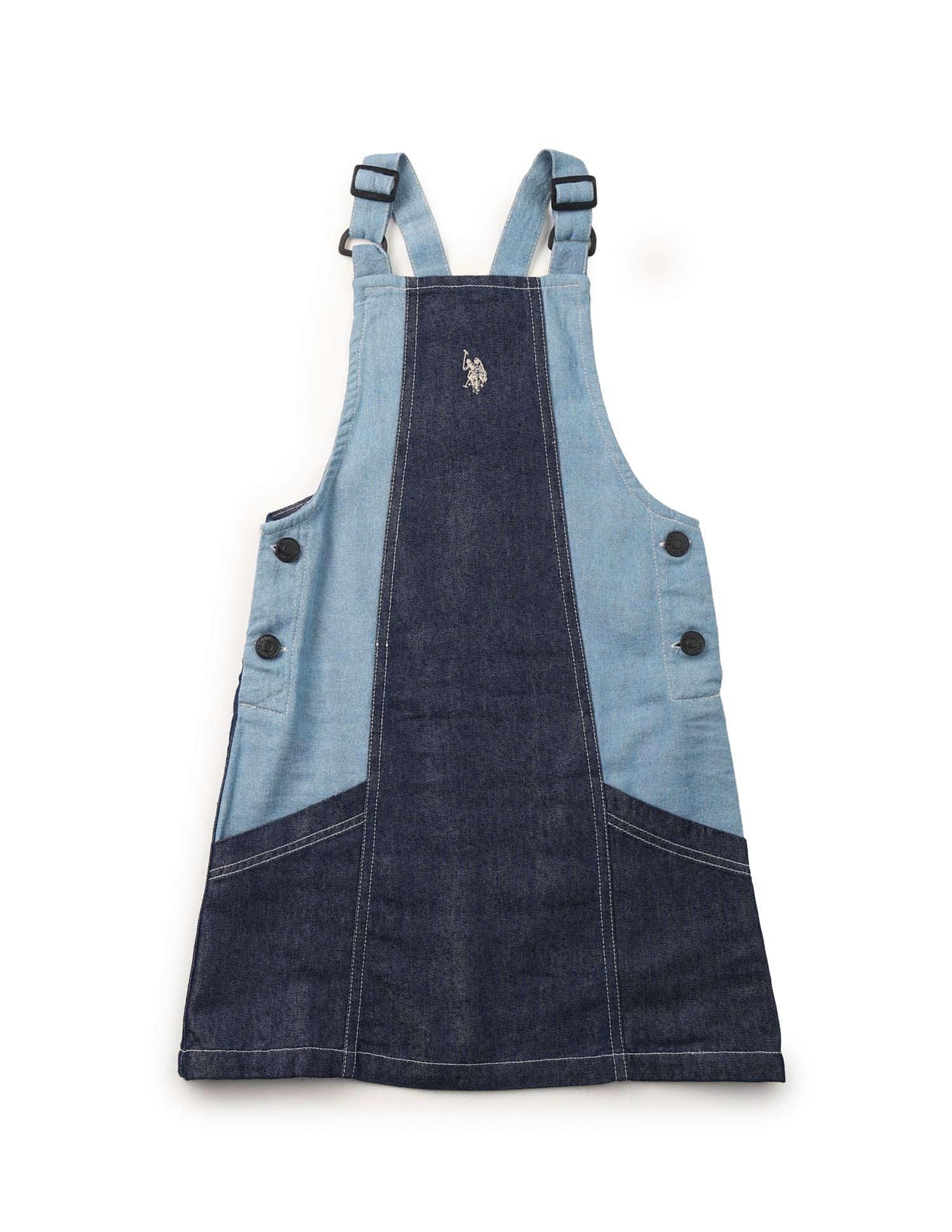 Girls Colorblock Dungree Dress Colorblock Dungree Dress - Image 6