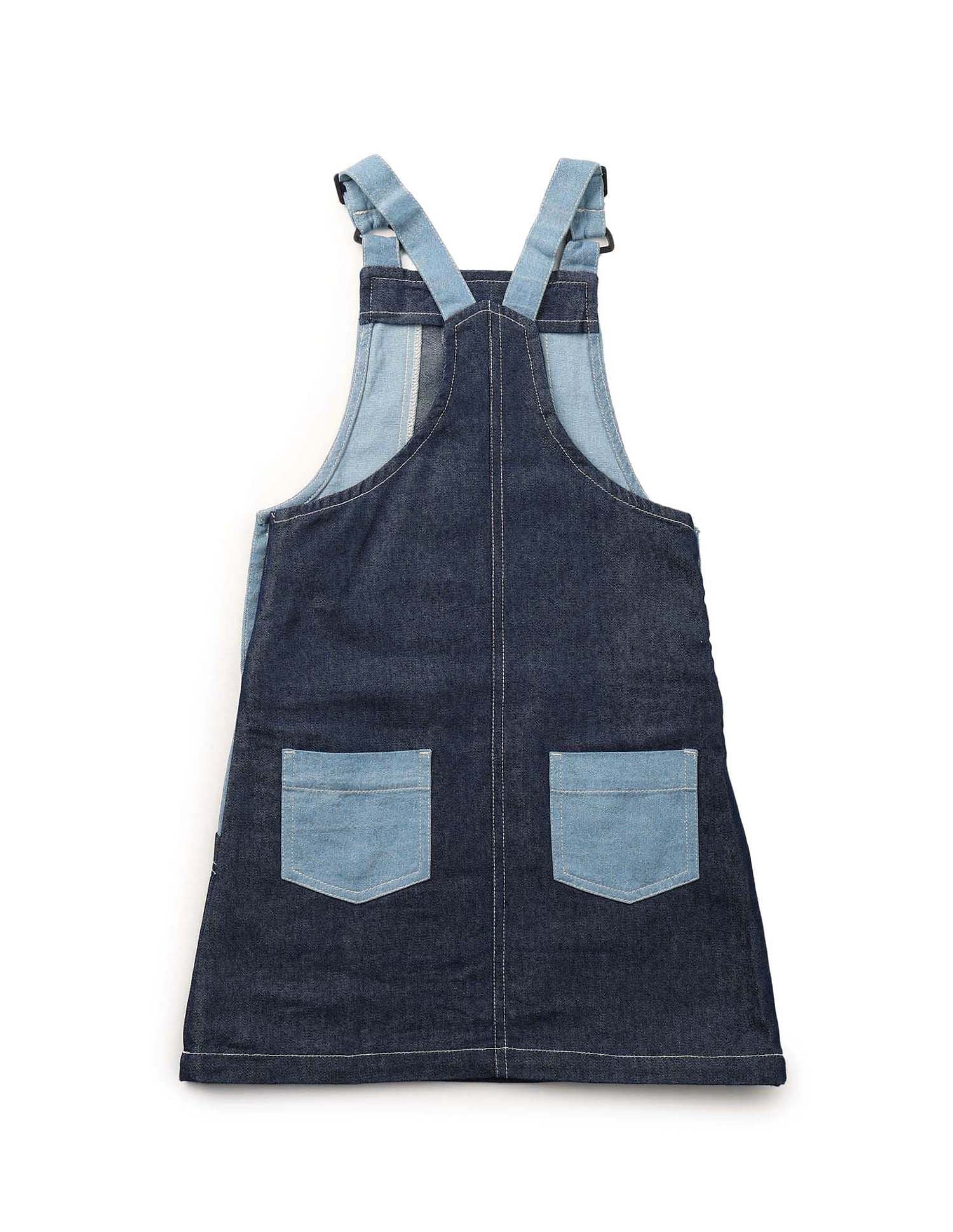 Girls Colorblock Dungree Dress Colorblock Dungree Dress - Image 7