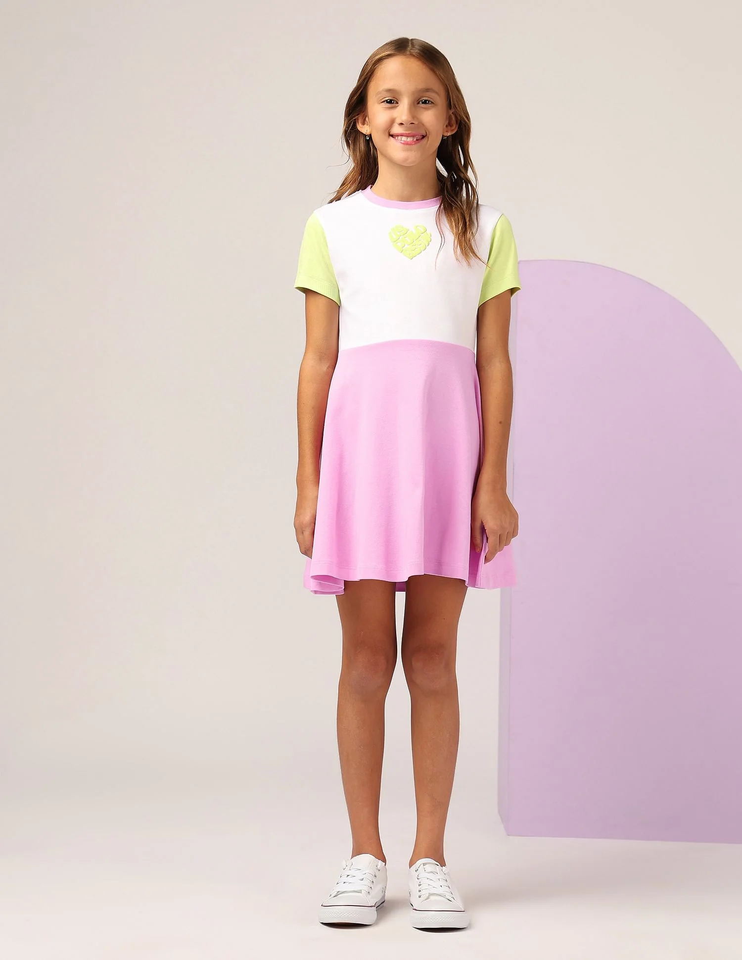 Girls Colorblocked Fit And Flare Dress - Image 3