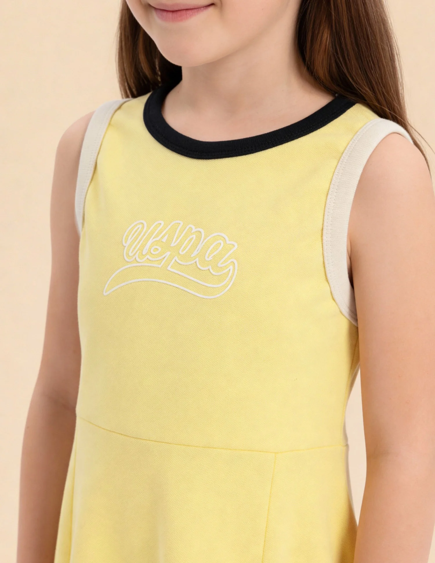 Girls Constrast Rib Skater Dress - Image 5