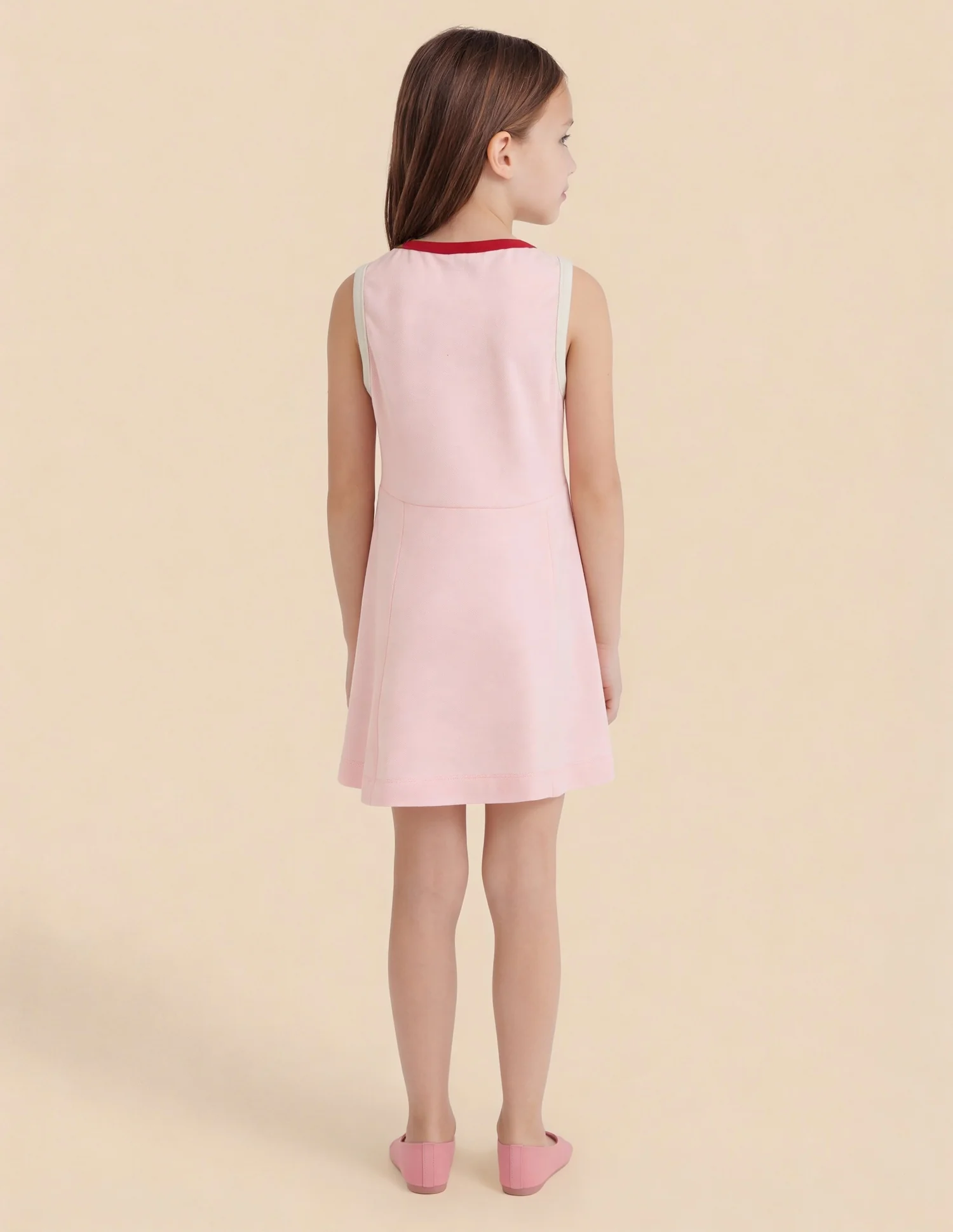 Girls Constrast Rib Skater Dress - Image 4