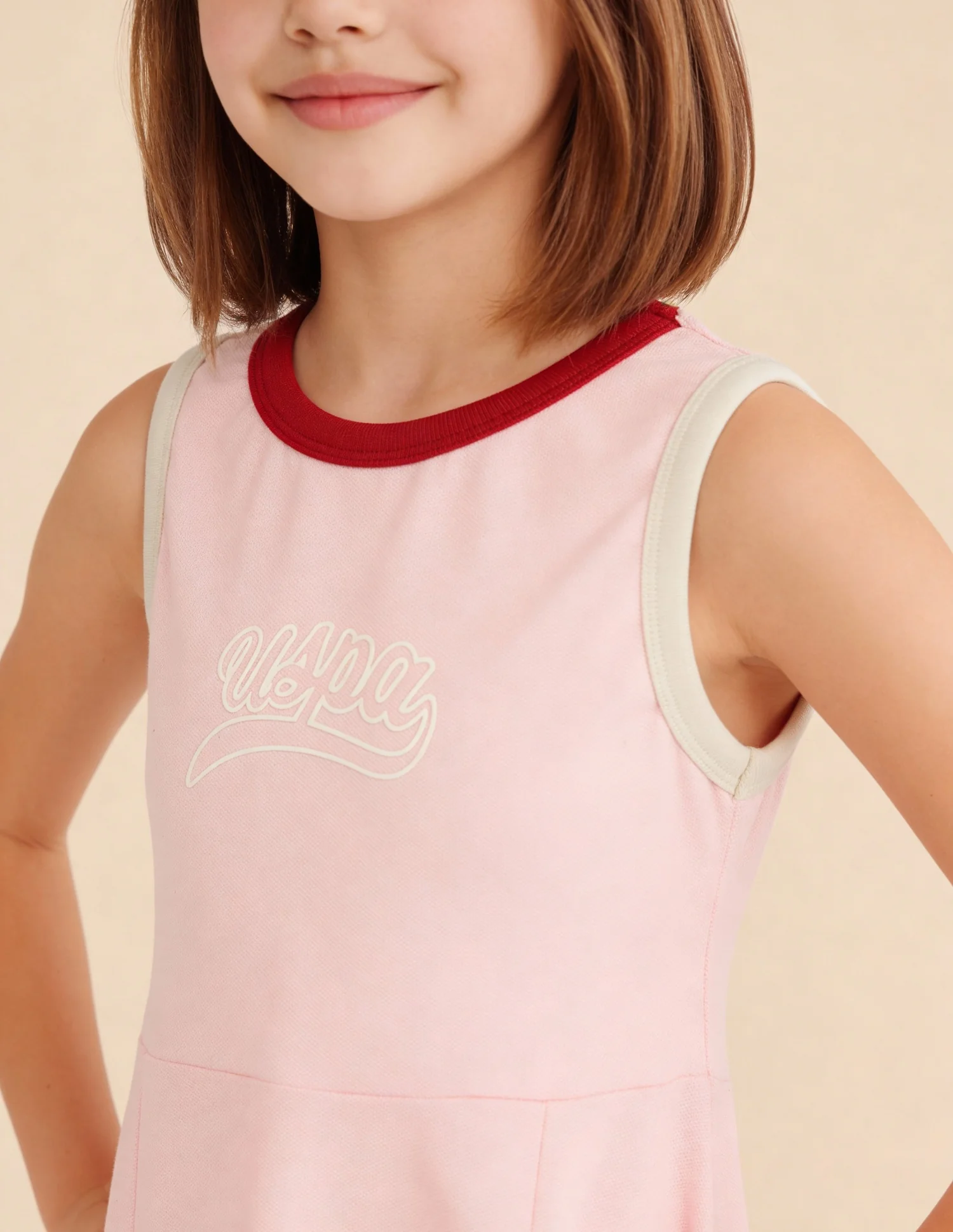 Girls Constrast Rib Skater Dress - Image 5