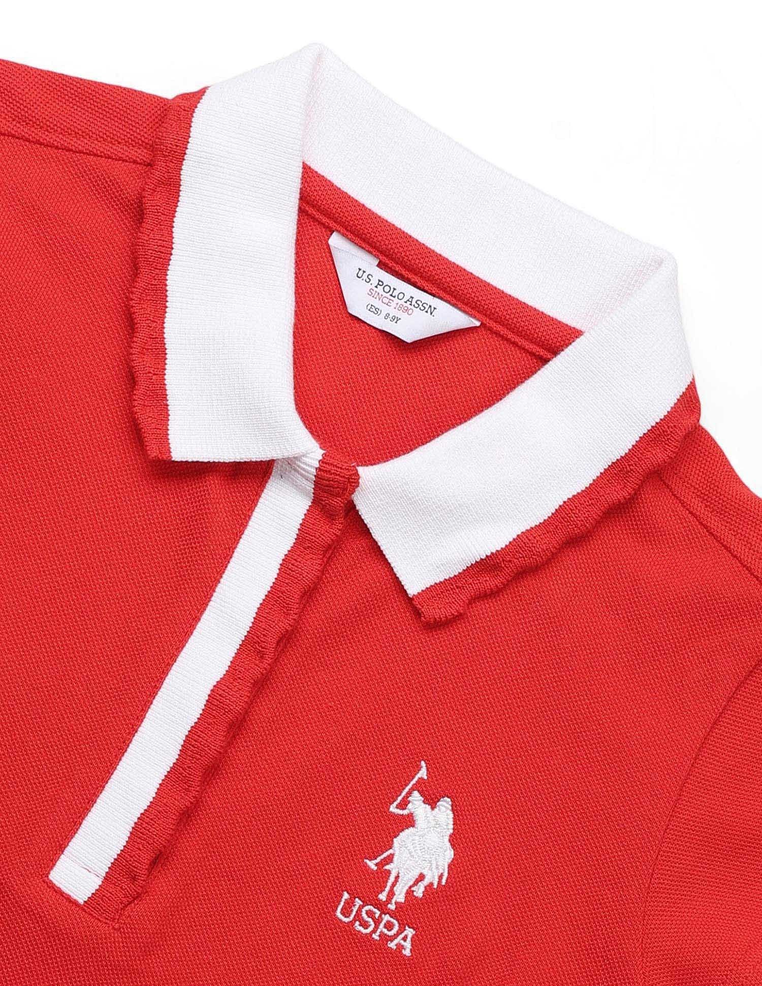 Girls Contrast Collar Relaxed Fit Polo Shirt - Image 8