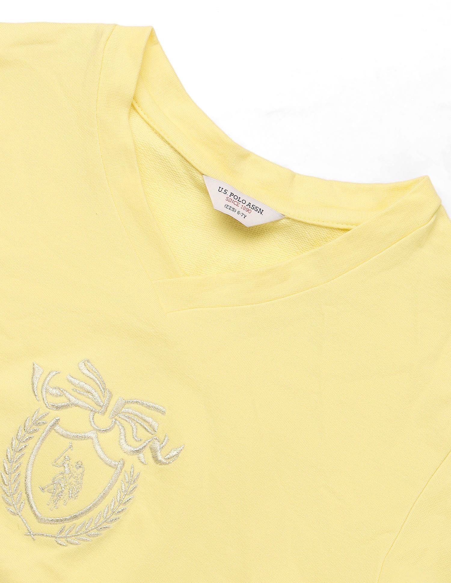 Girls Crest Embroidered Cotton T-Shirt - Image 8