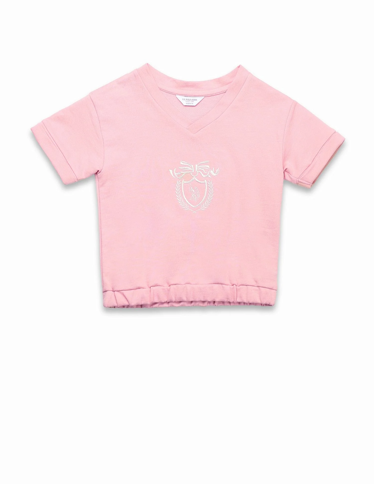 Girls Crest Embroidered Cotton T-Shirt - Image 6
