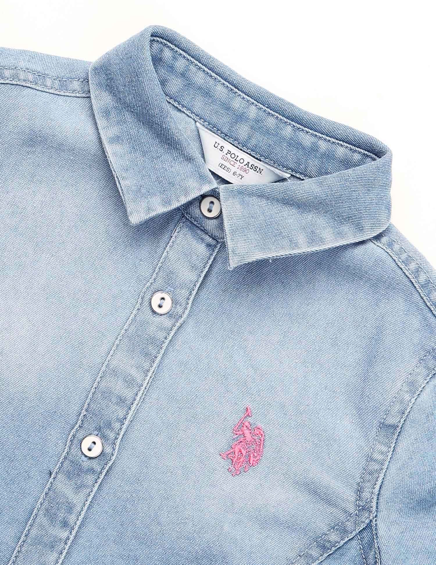 Girls Denim A-line Dress - Image 2