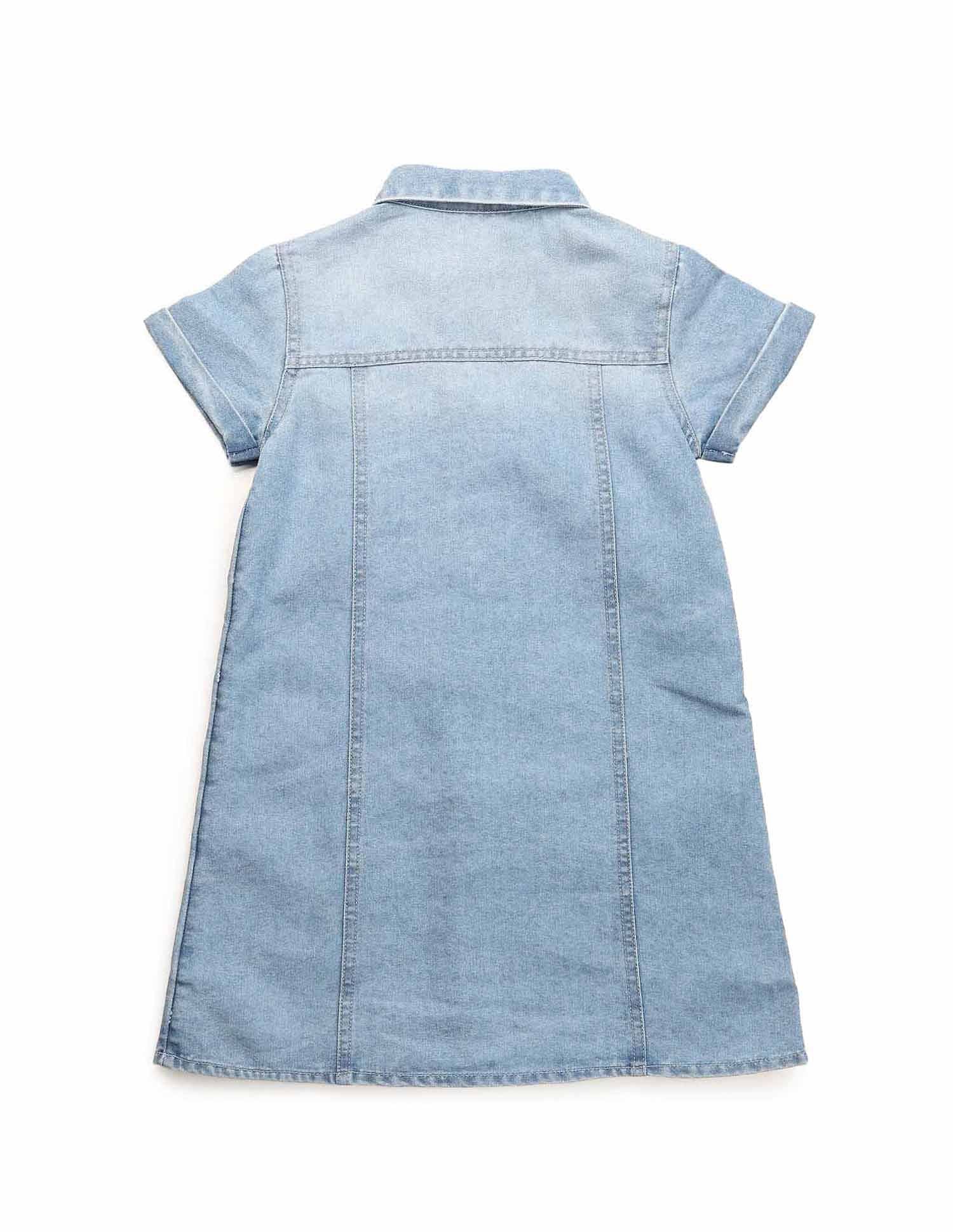 Girls Denim A-line Dress - Image 7
