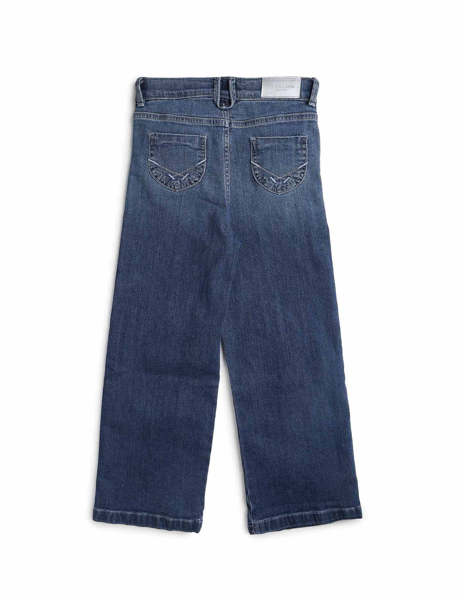 Girls Dyed Wide Leg Fit Jeans - Image 10