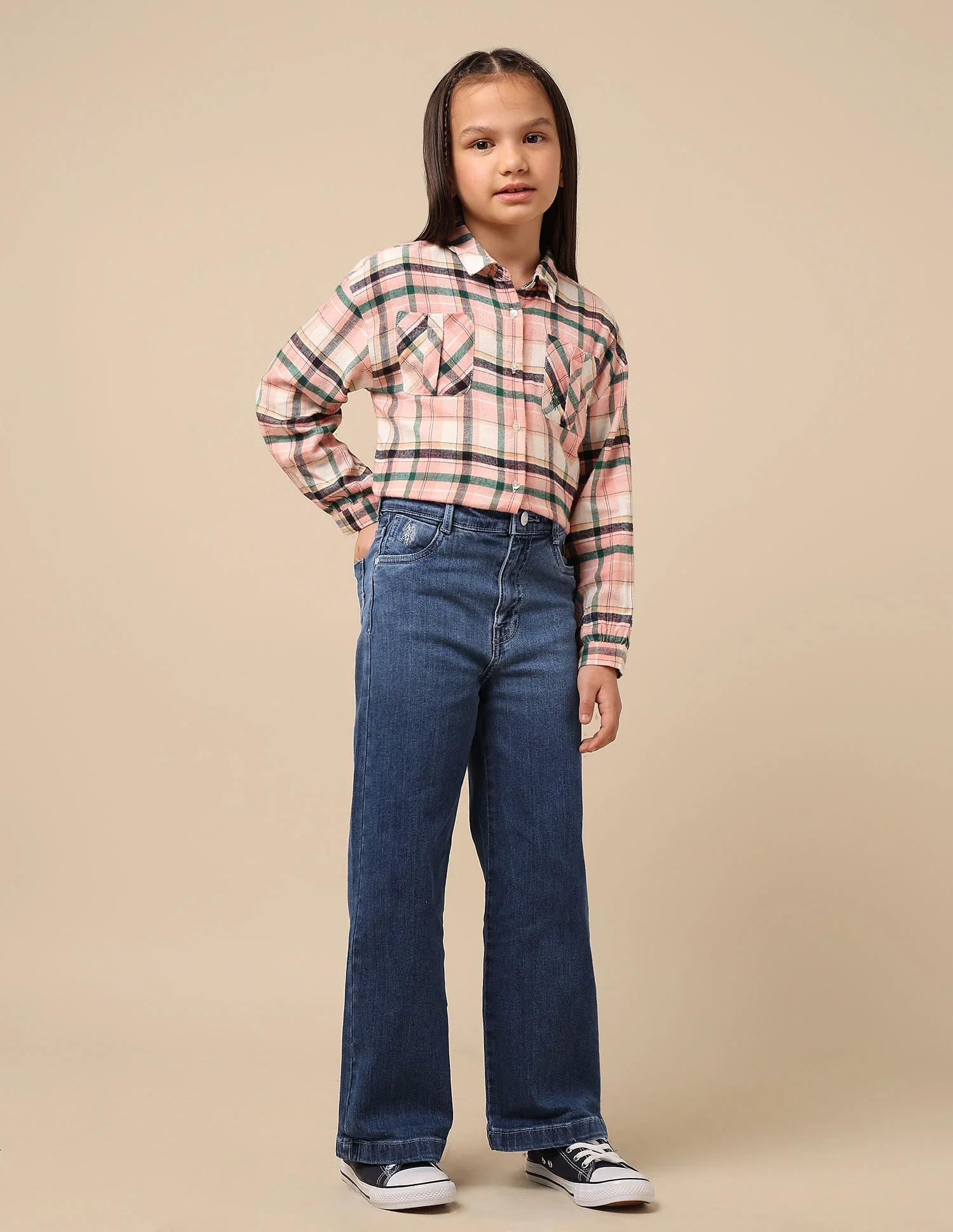 Girls Dyed Wide Leg Fit Jeans - Image 3