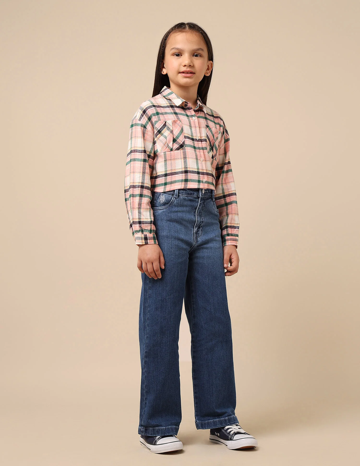 Girls Dyed Wide Leg Fit Jeans - Image 4