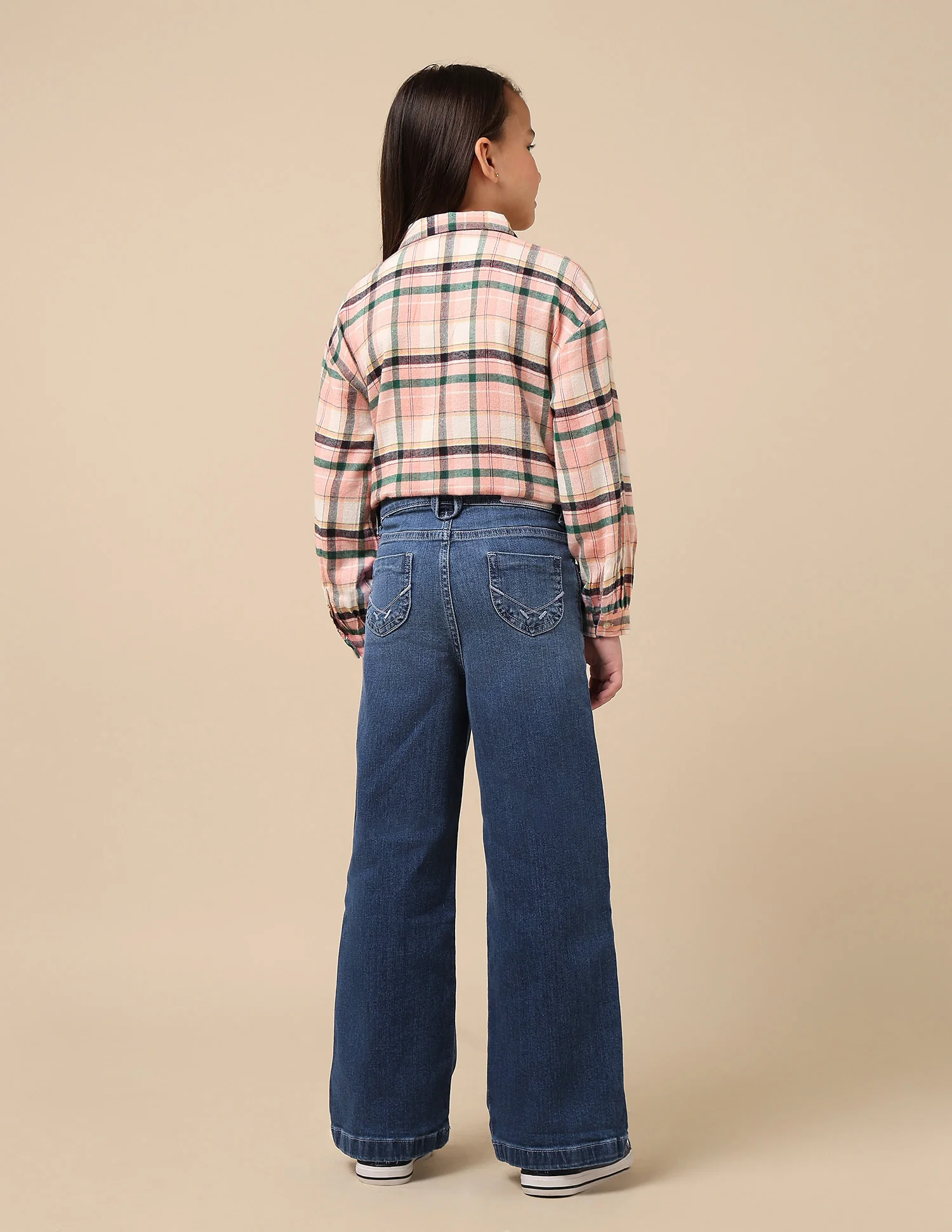 Girls Dyed Wide Leg Fit Jeans - Image 5