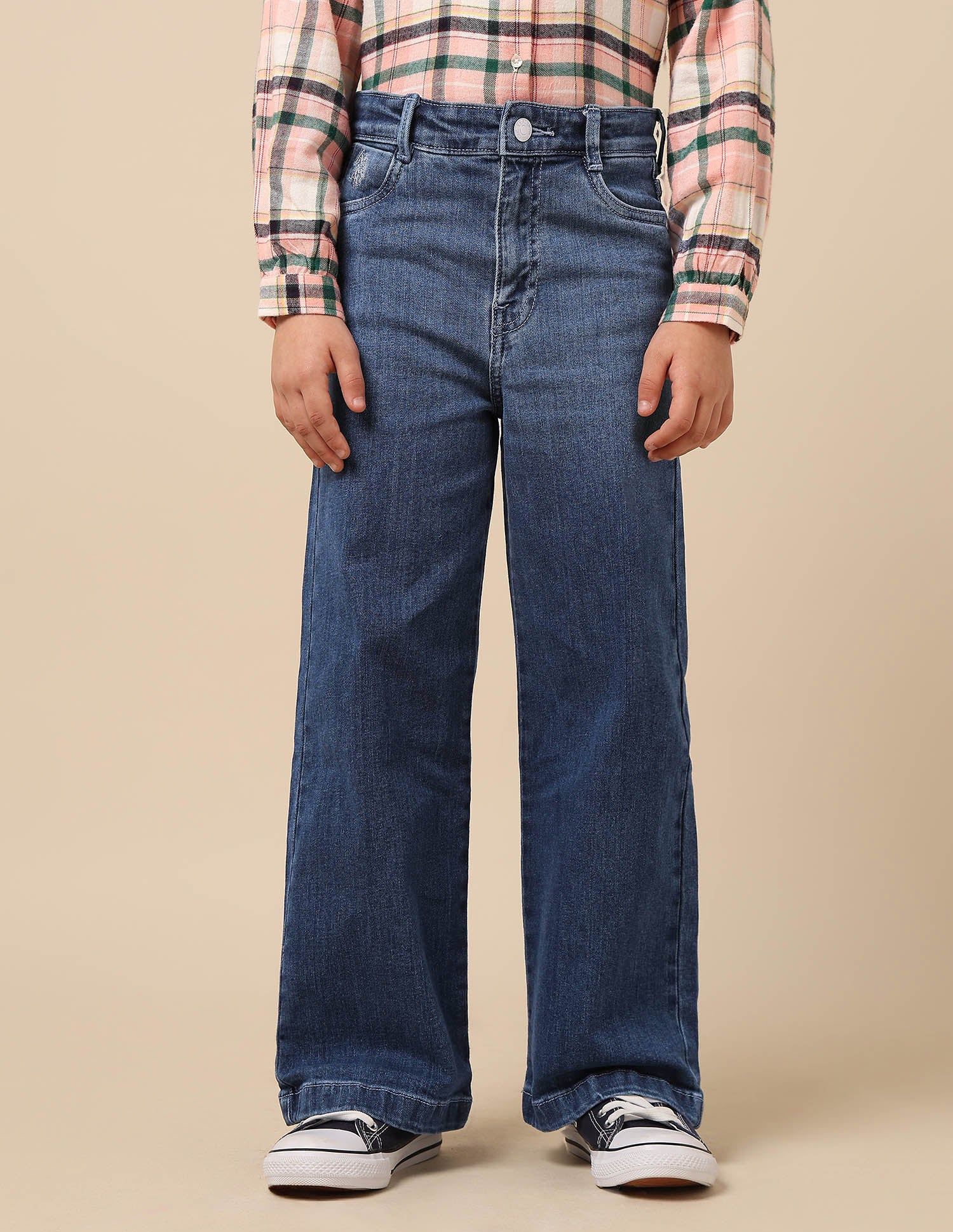 Girls Dyed Wide Leg Fit Jeans - Image 6