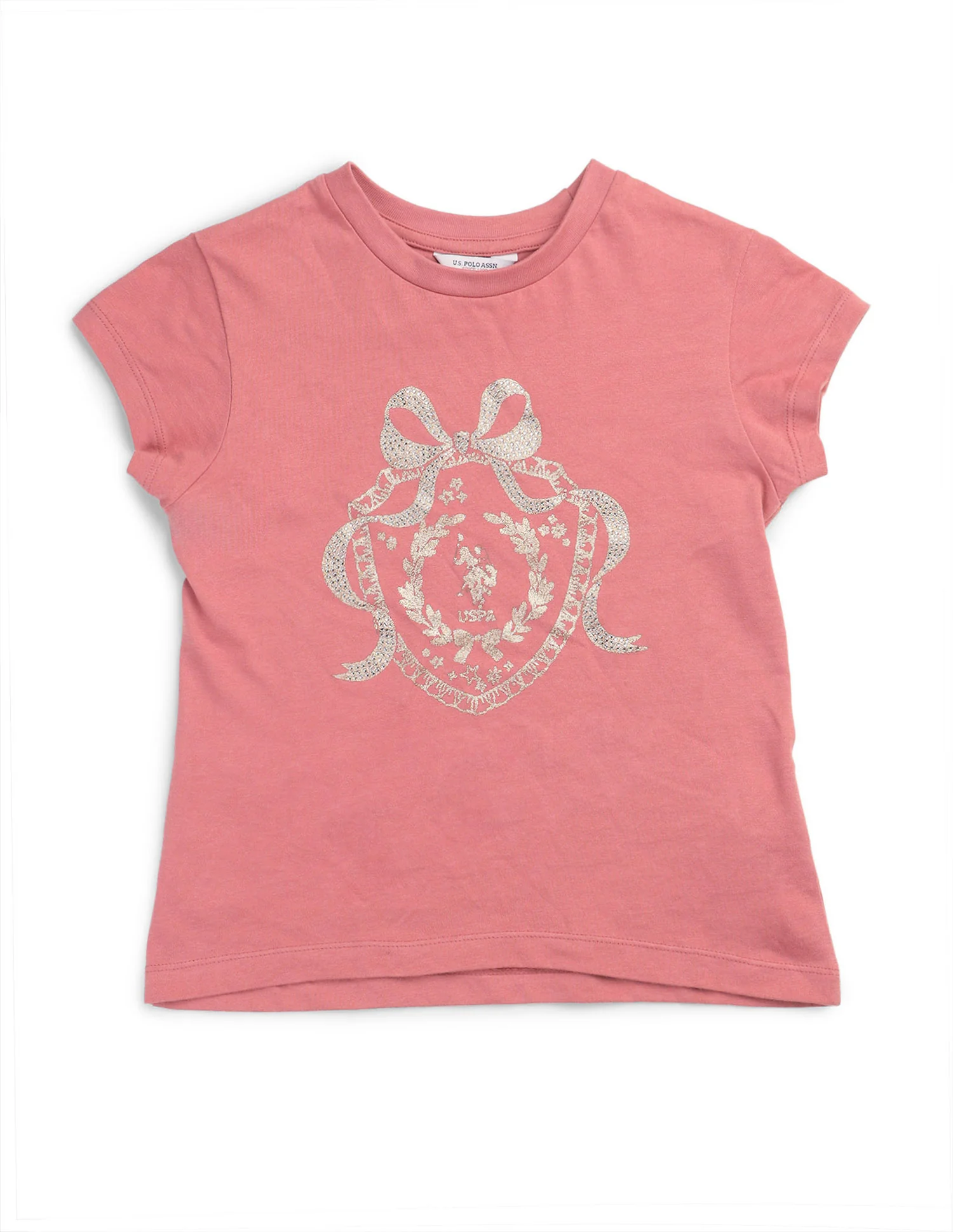 Girls Embellised Metallic Brand Printed Top - Image 8