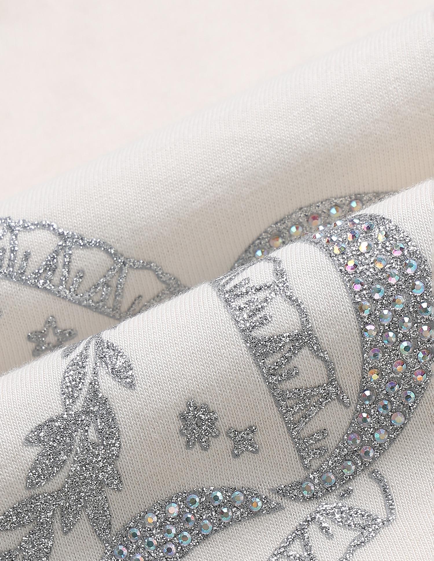 Girls Embellised Metallic Brand Printed Top - Image 2