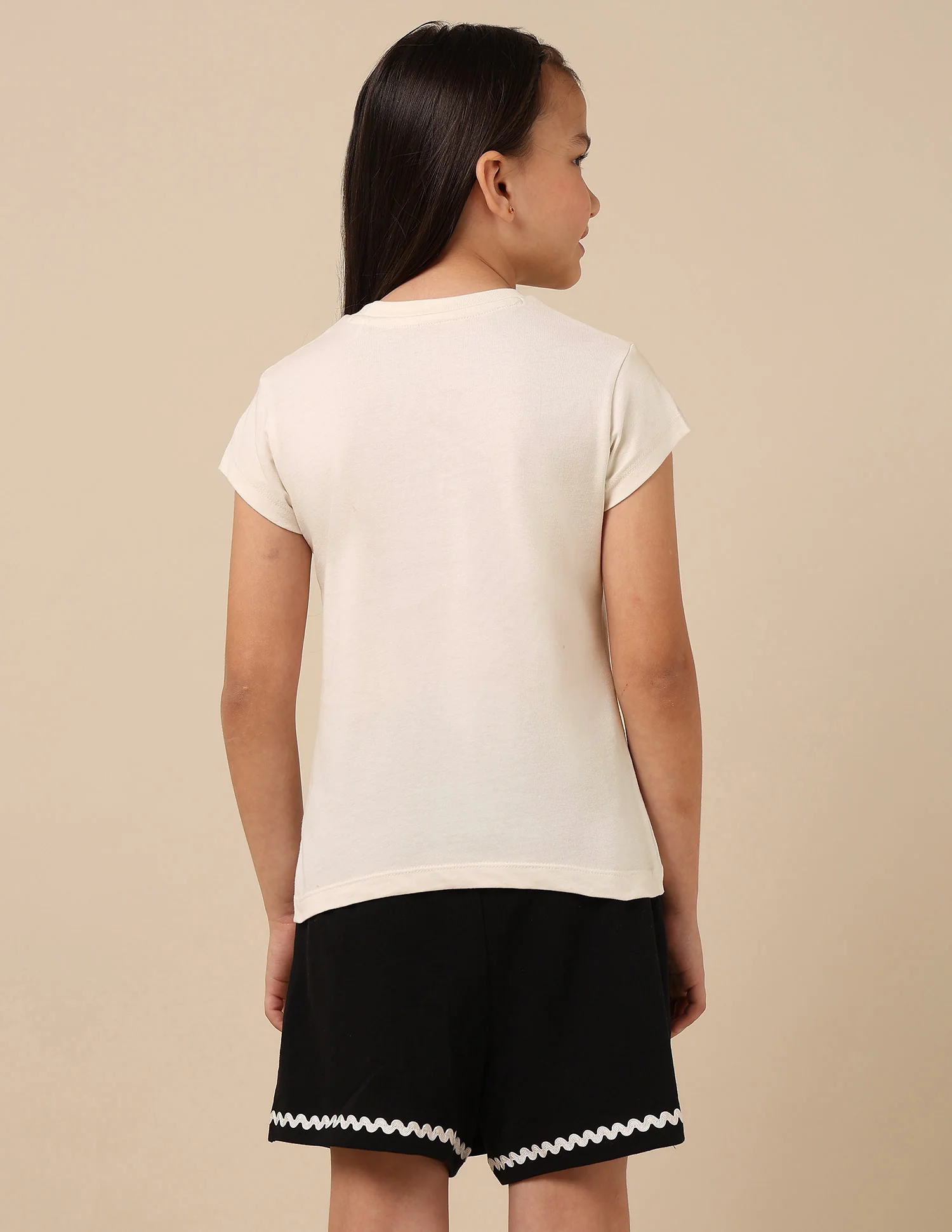 Girls Embellised Metallic Brand Printed Top - Image 5