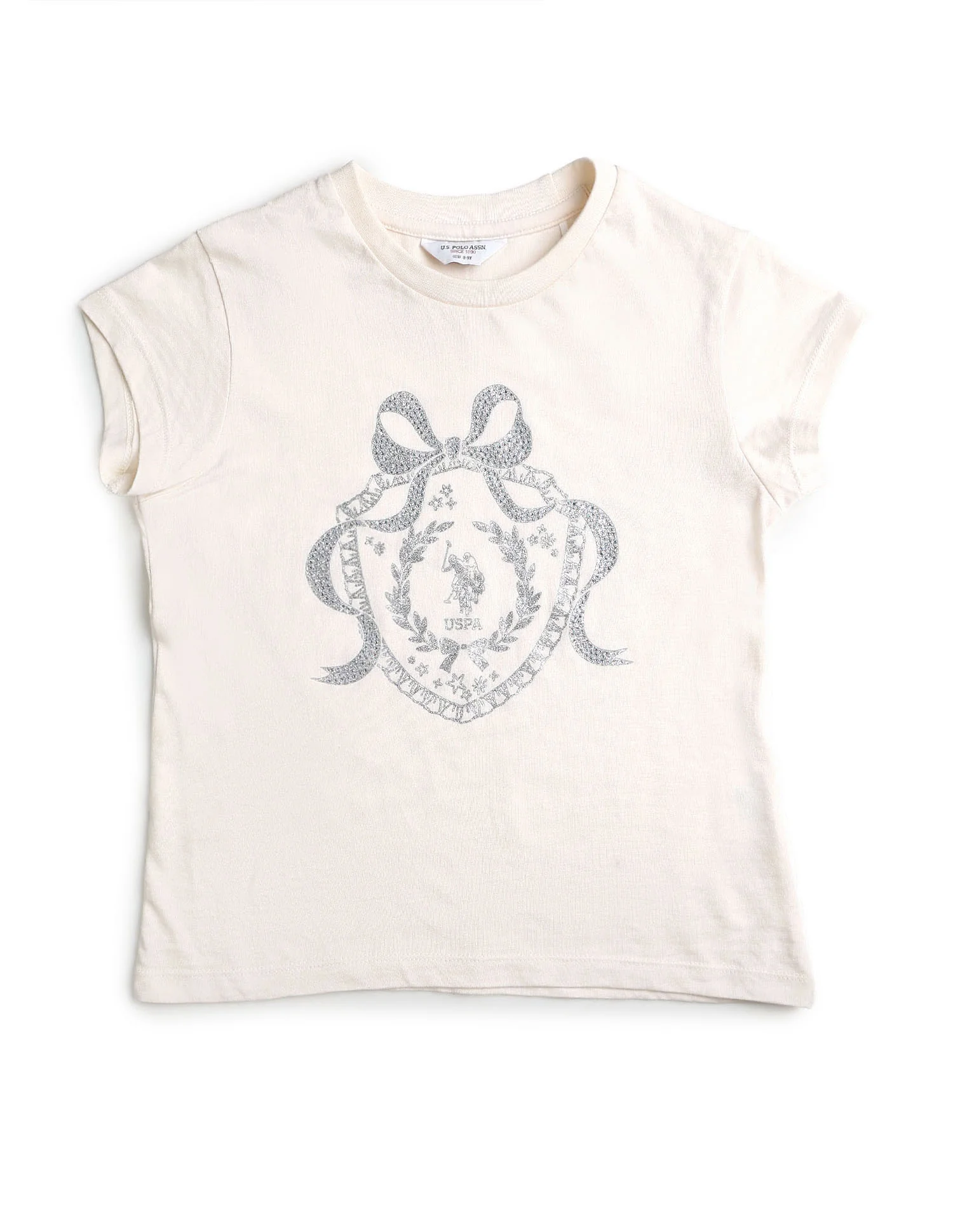 Girls Embellised Metallic Brand Printed Top - Image 8