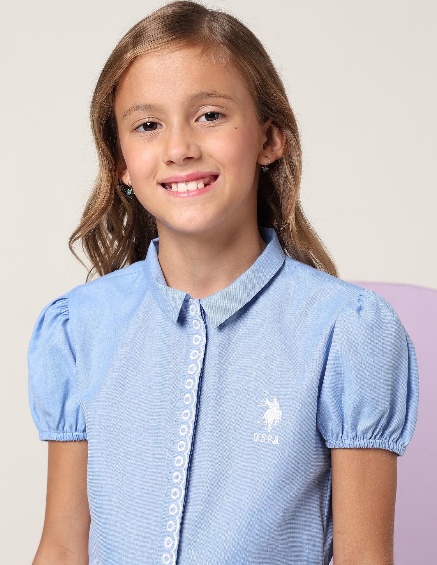 Girls Embroidered Fit & Flare Dress - Image 5