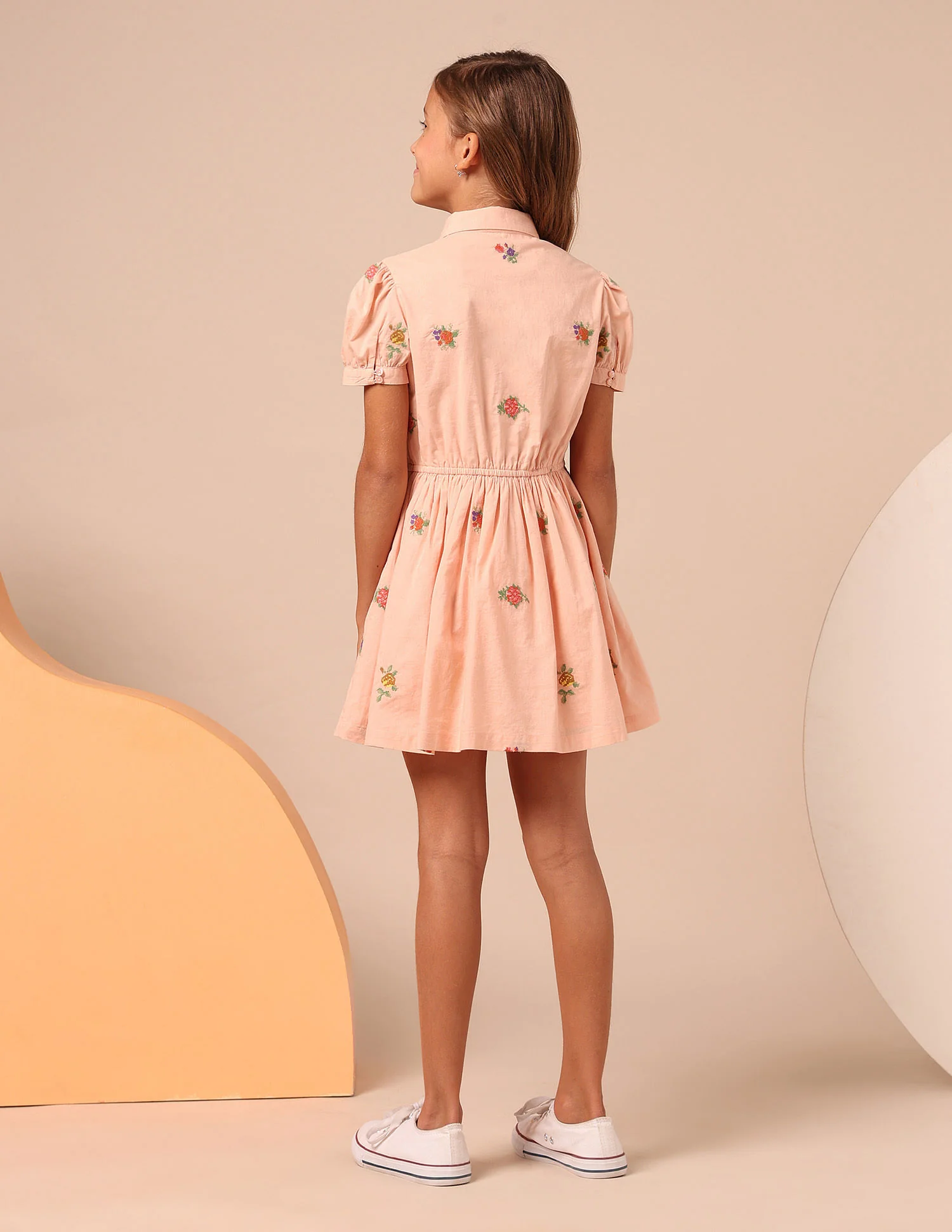 Girls Embroidered Fit & Flare Dress - Image 4