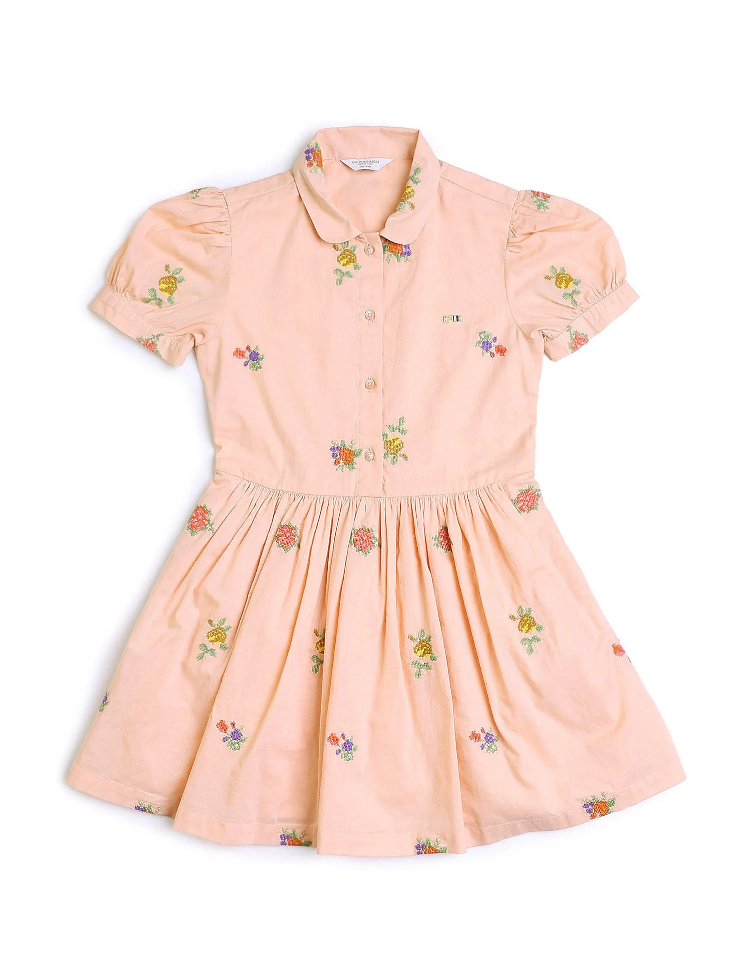 Girls Embroidered Fit & Flare Dress - Image 6