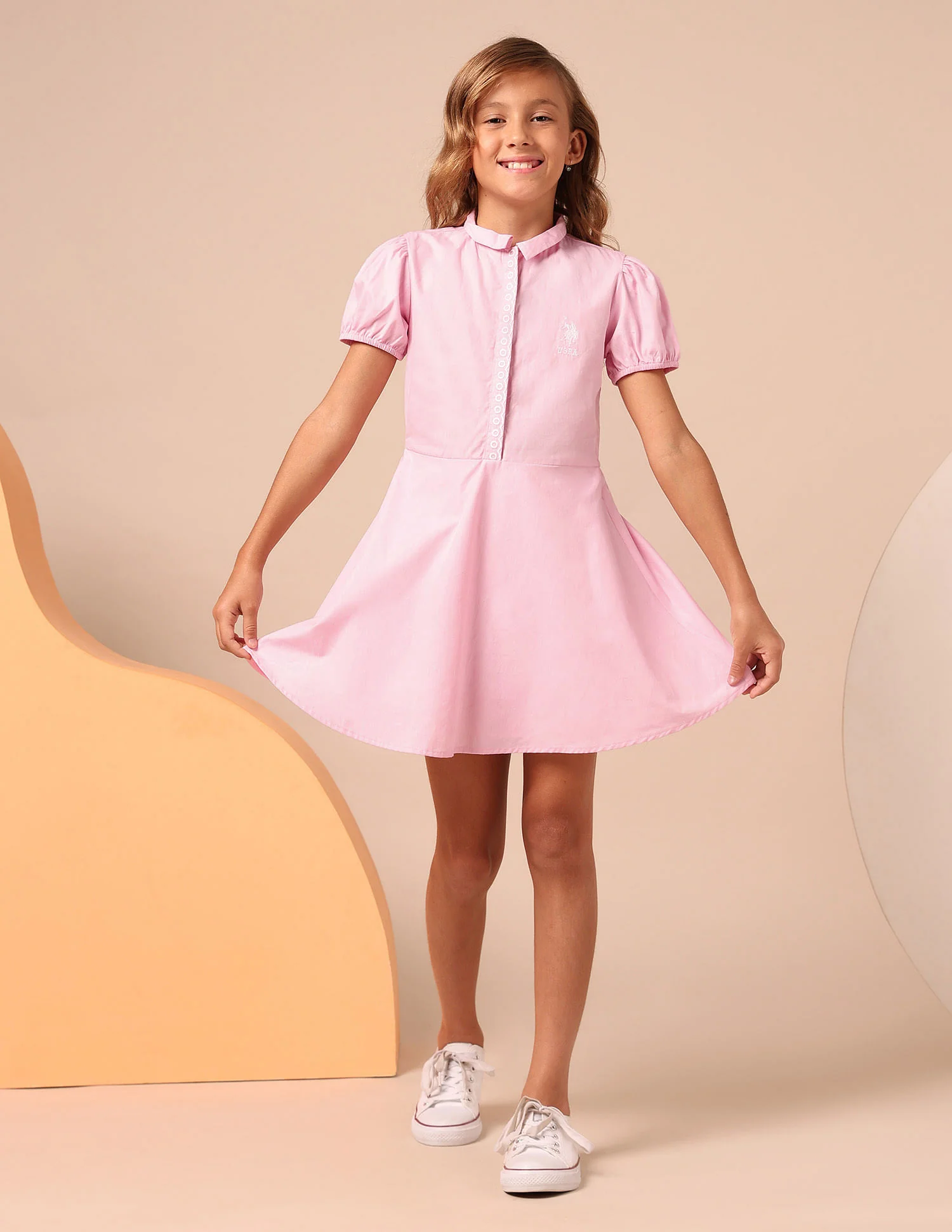 Girls Embroidered Fit & Flare Dress