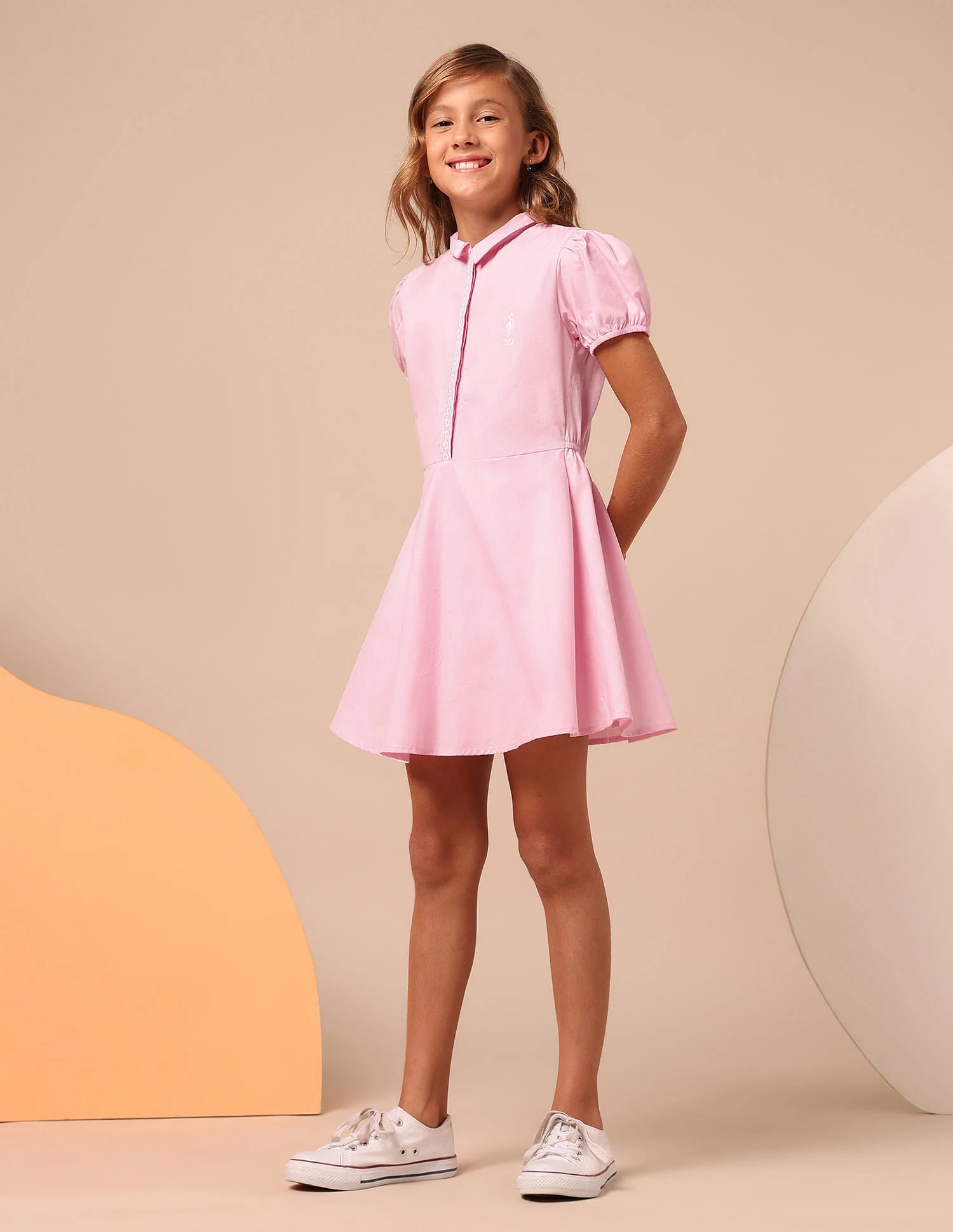 Girls Embroidered Fit & Flare Dress - Image 3