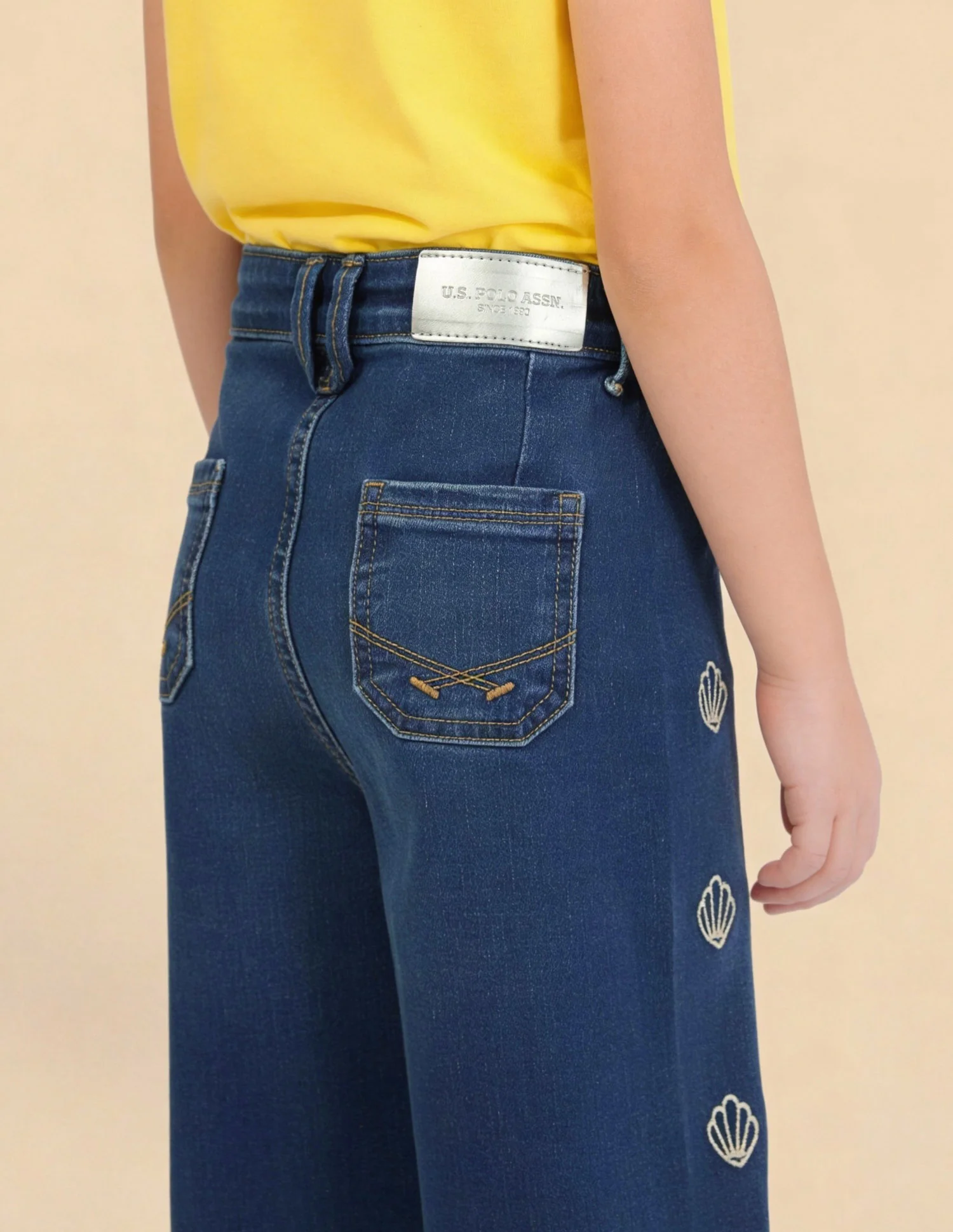 Girls Embroidered Stone Washed Jeans - Image 5