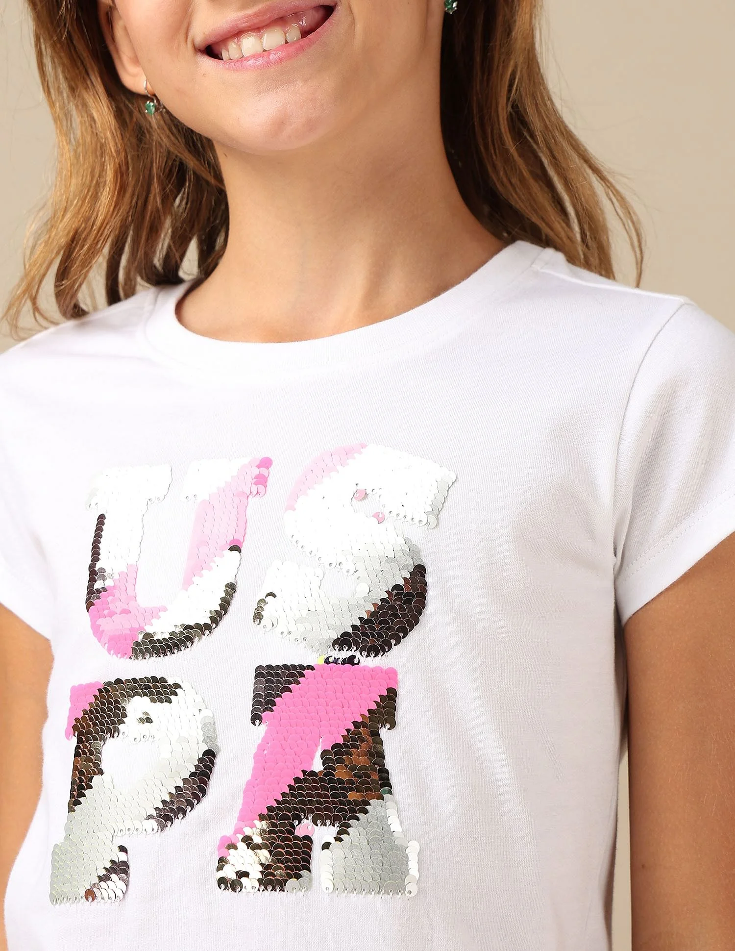 Girls Flip Sequins Regular Fit  T-Shirt - Image 6