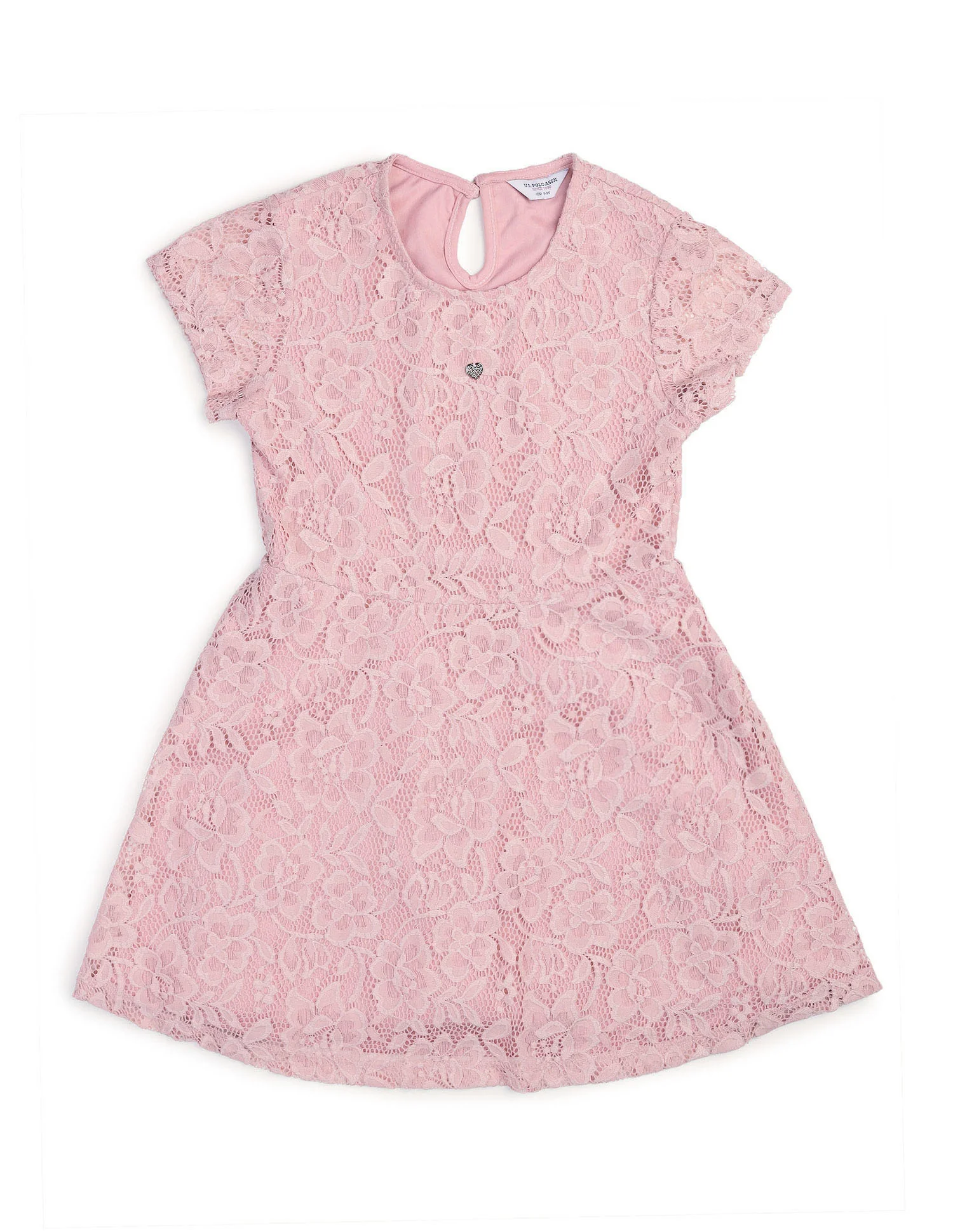Girls Floral A-Line Lace Dress - Image 8