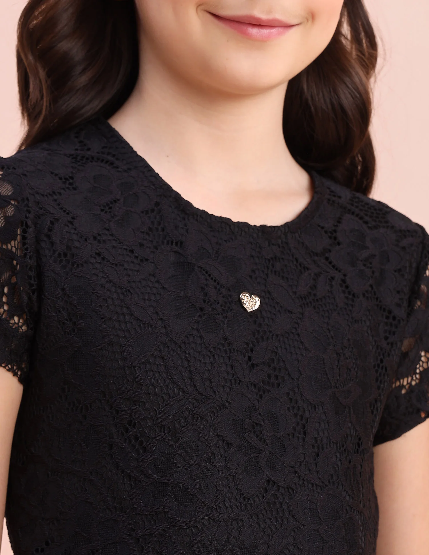 Girls Floral A-Line Lace Dress - Image 7