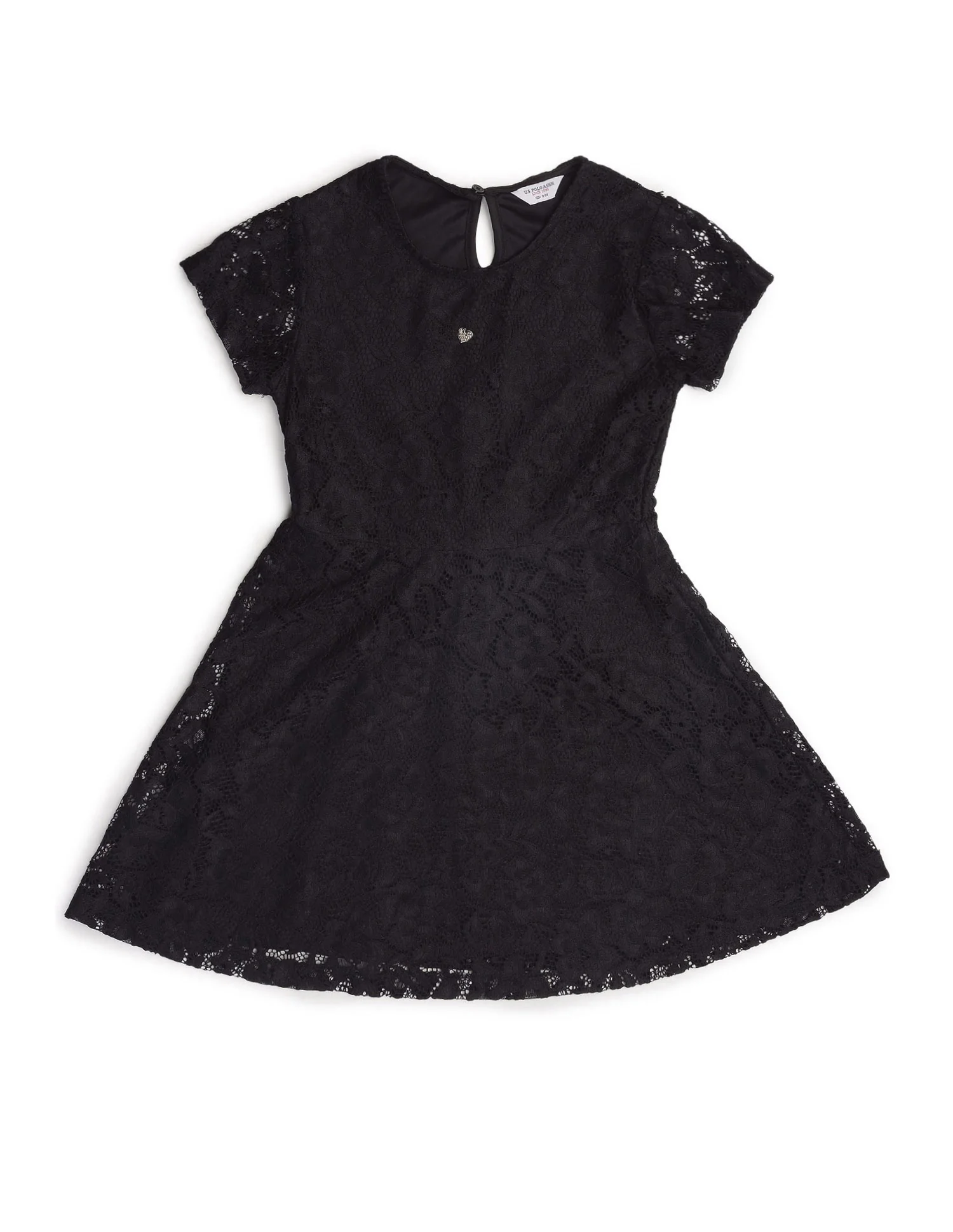 Girls Floral A-Line Lace Dress - Image 8