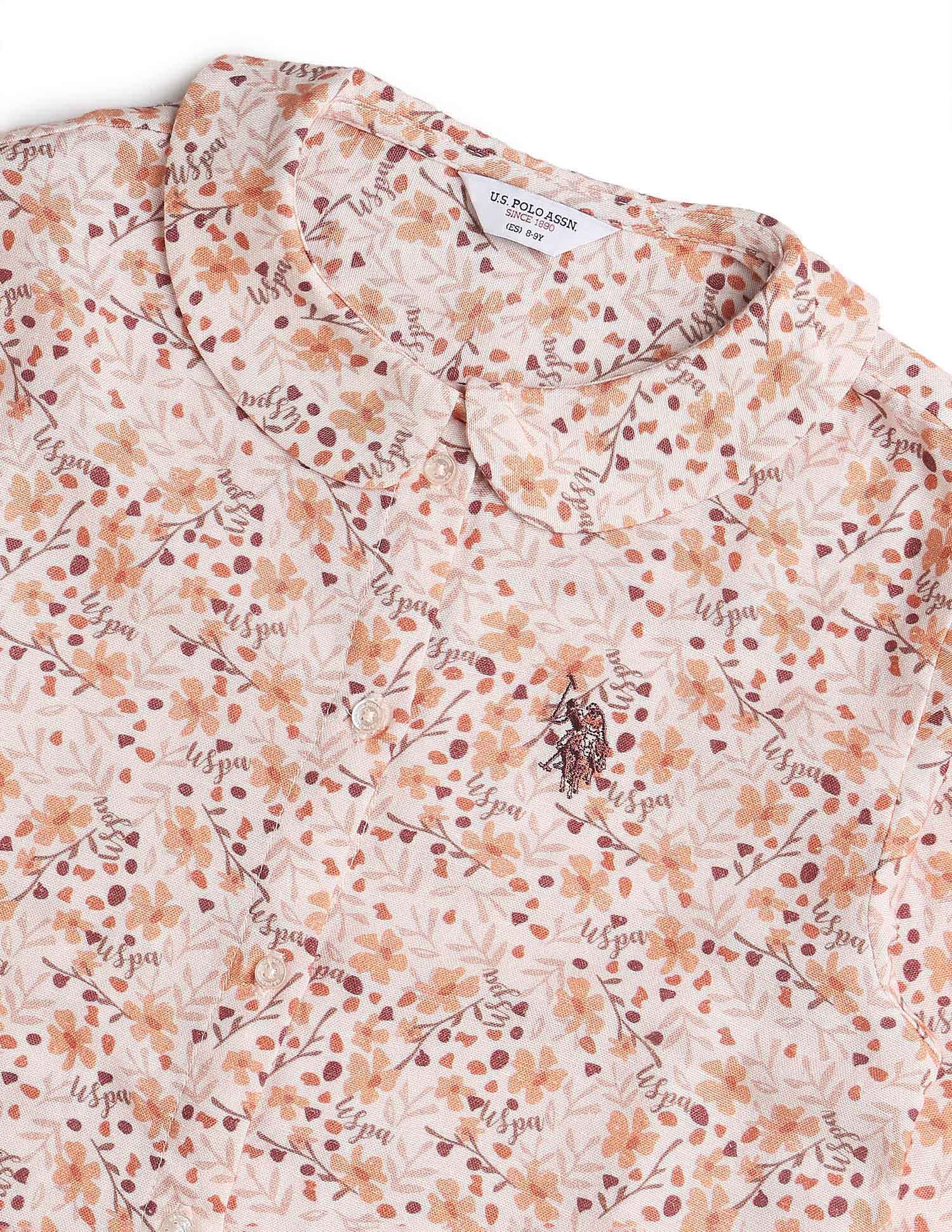 Girls Floral Brand Printed Regular Fit Top - Image 10