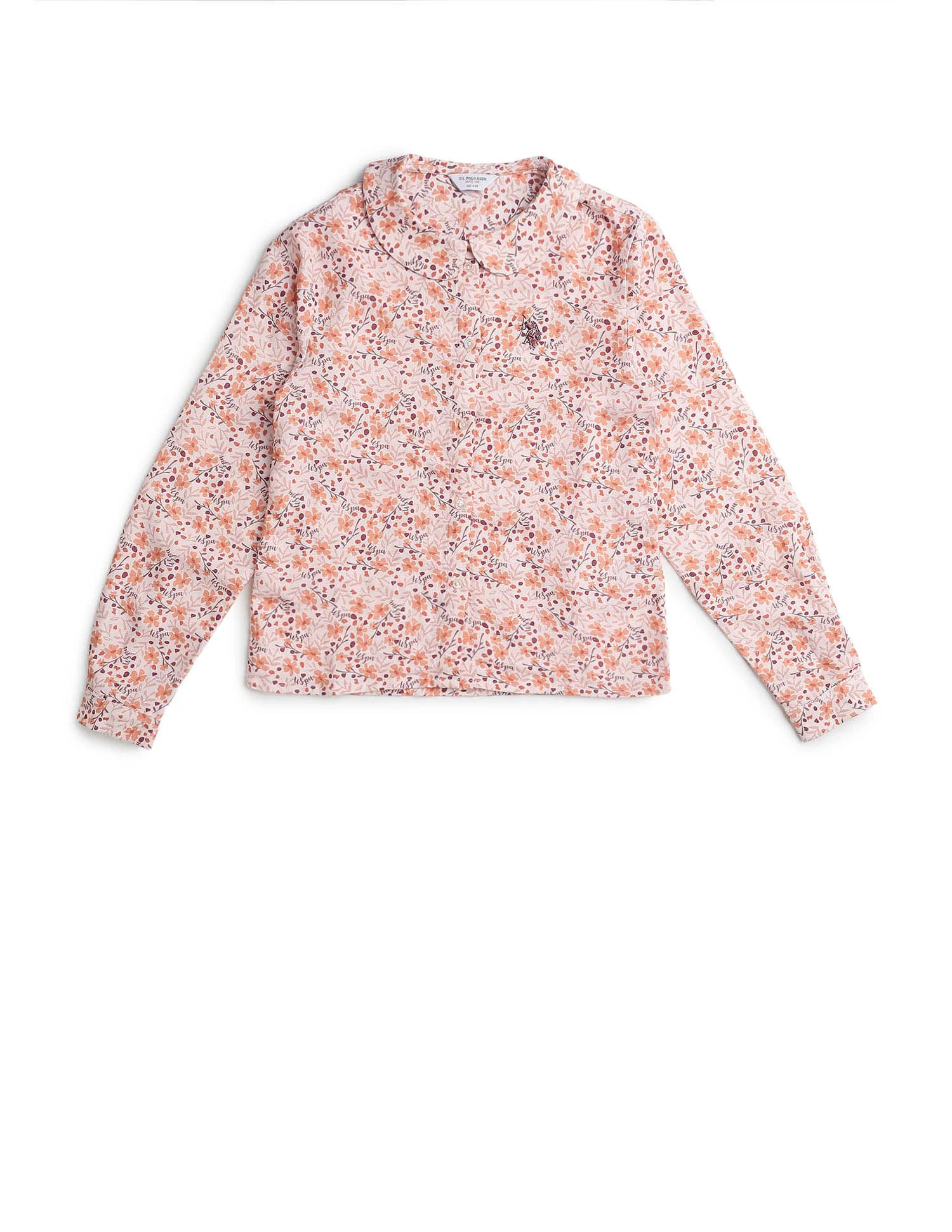 Girls Floral Brand Printed Regular Fit Top - Image 8
