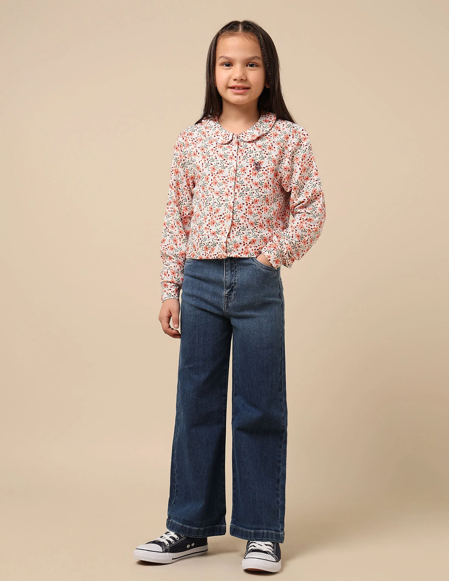 Girls Floral Brand Printed Top - Image 3