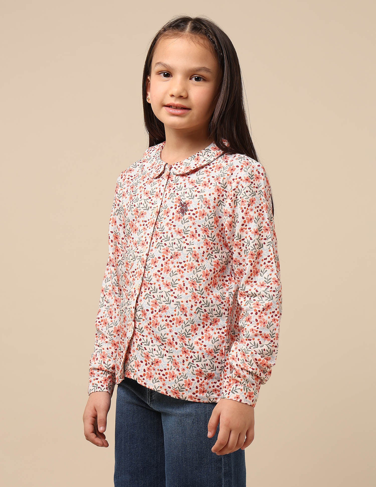 Girls Floral Brand Printed Top - Image 4