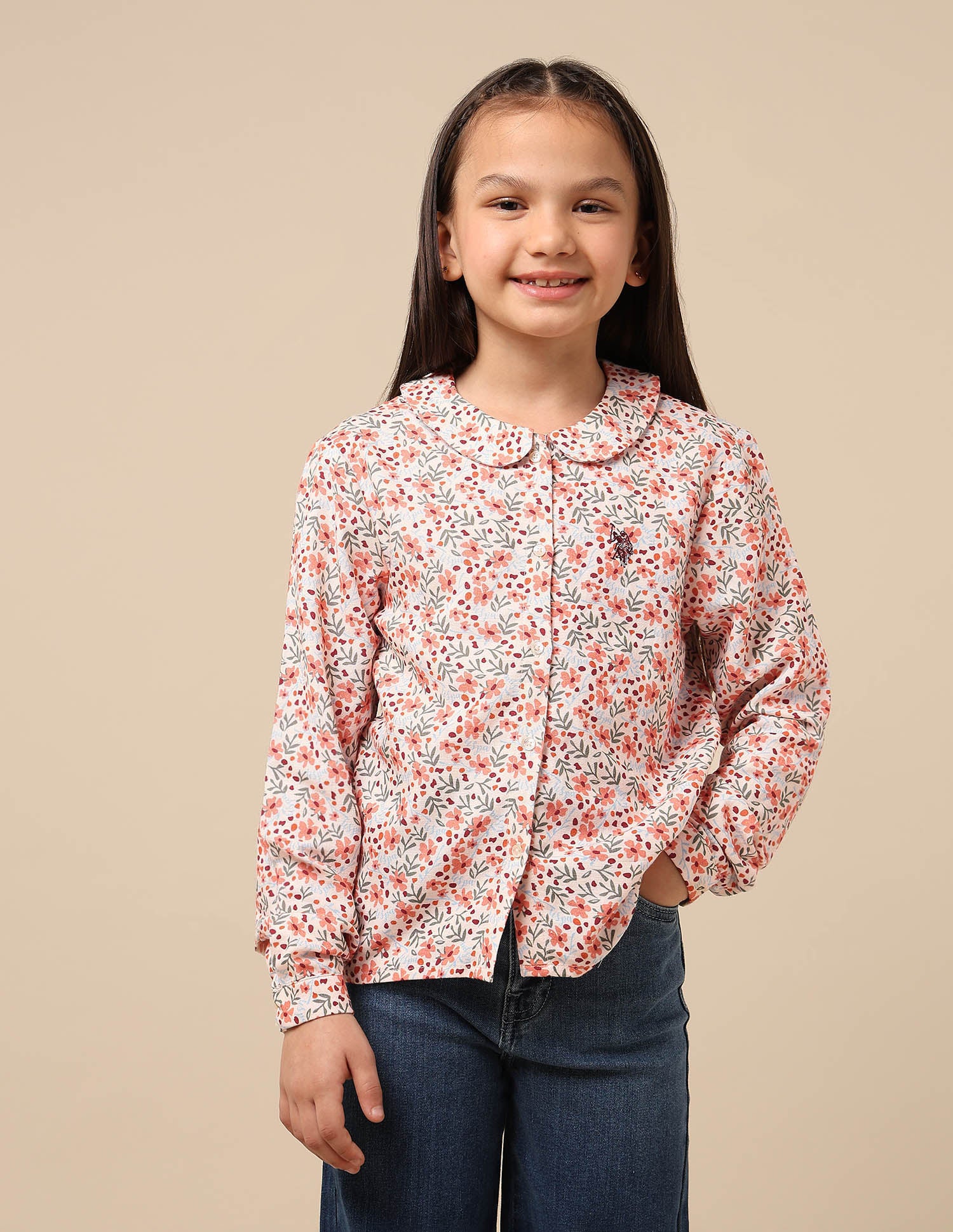 Girls Floral Brand Printed Top - Image 6
