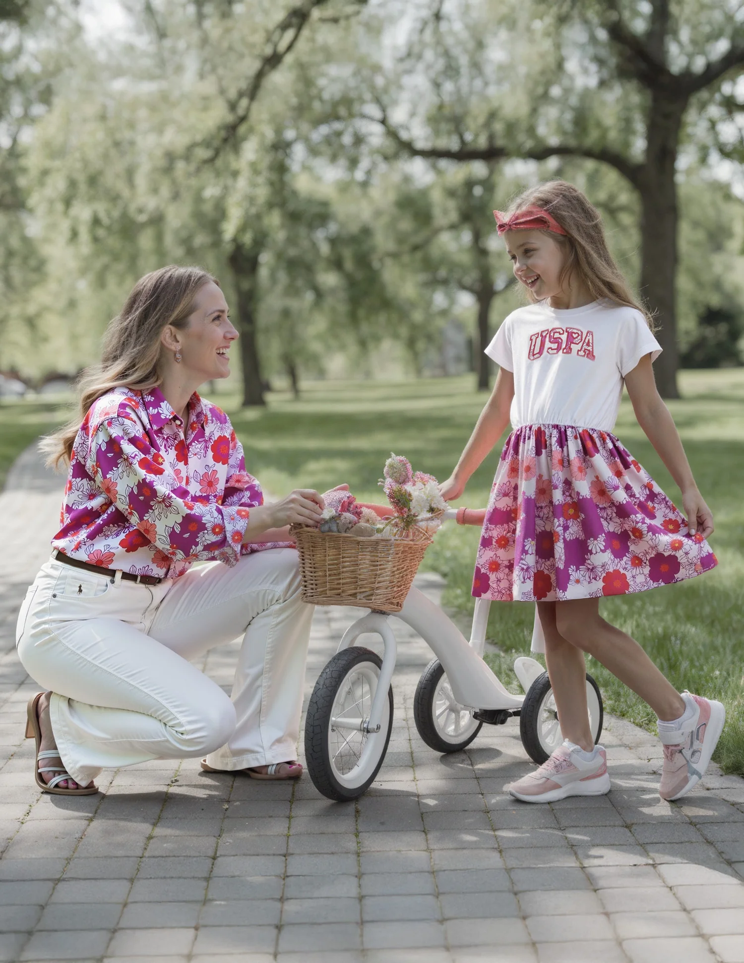 Girls Floral Printed Fit And Flare Dress - Image 2