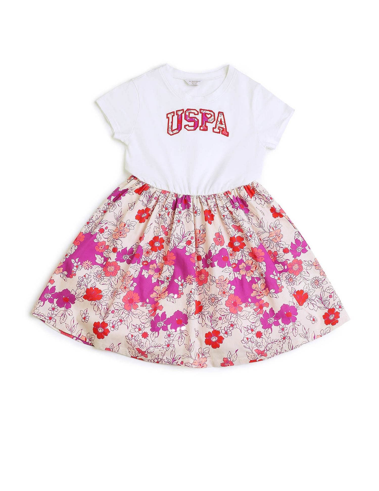 Girls Floral Printed Fit And Flare Dress - Image 7