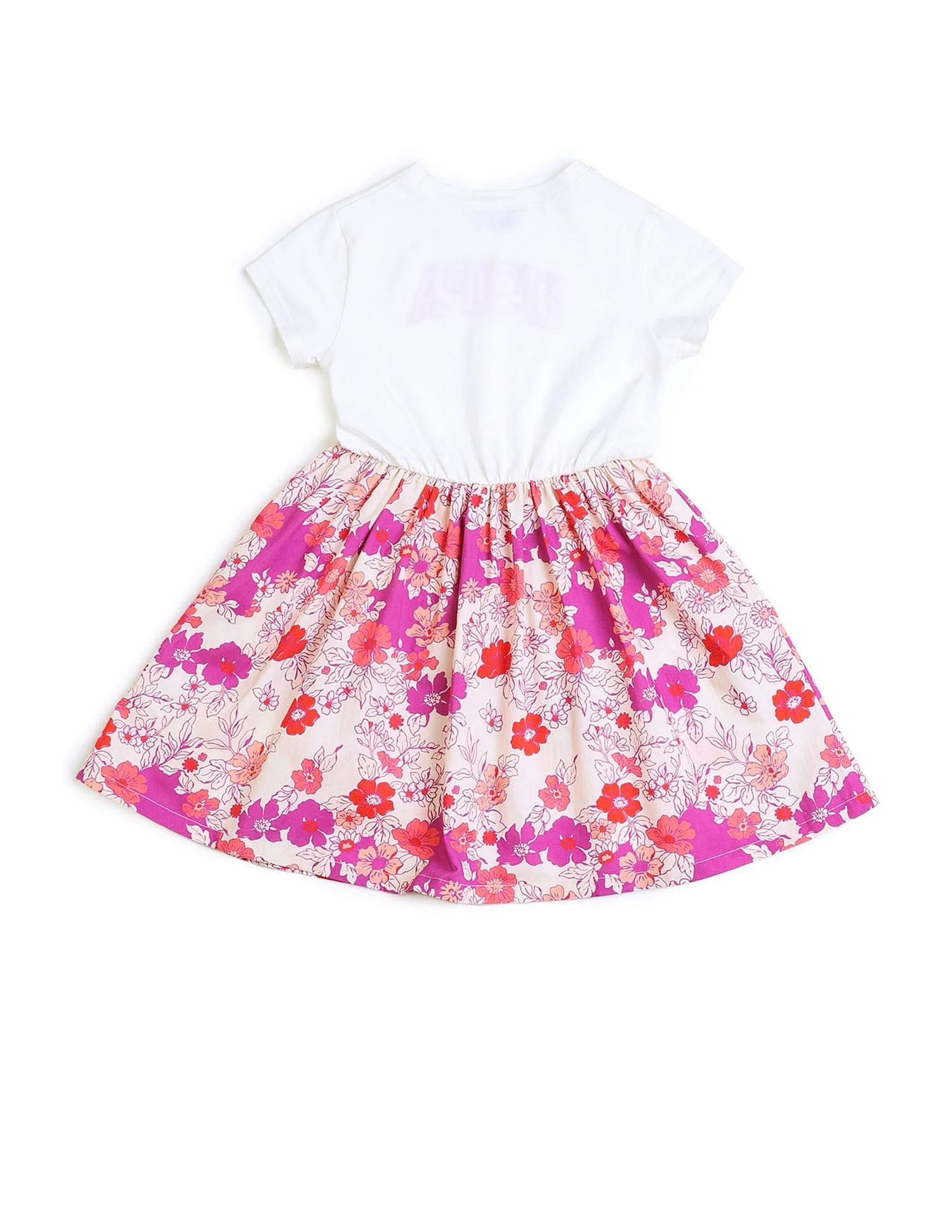 Girls Floral Printed Fit And Flare Dress - Image 8