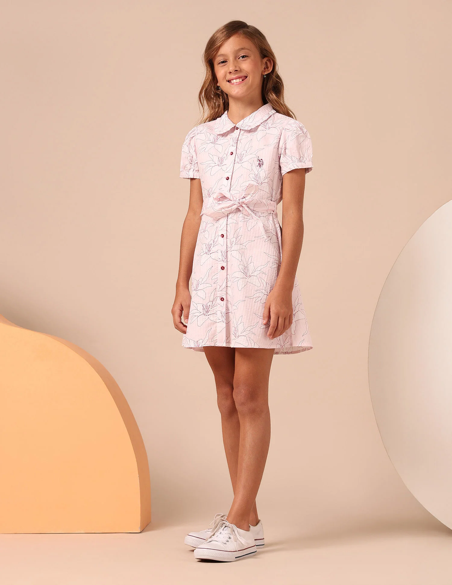 Girls Floral Printed Fit & Flare Dress - Image 3