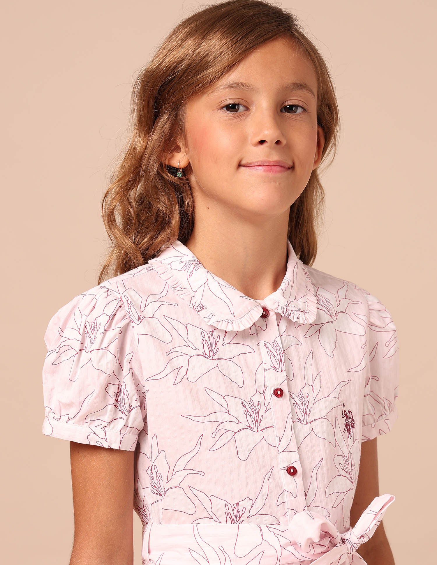 Girls Floral Printed Fit & Flare Dress - Image 5