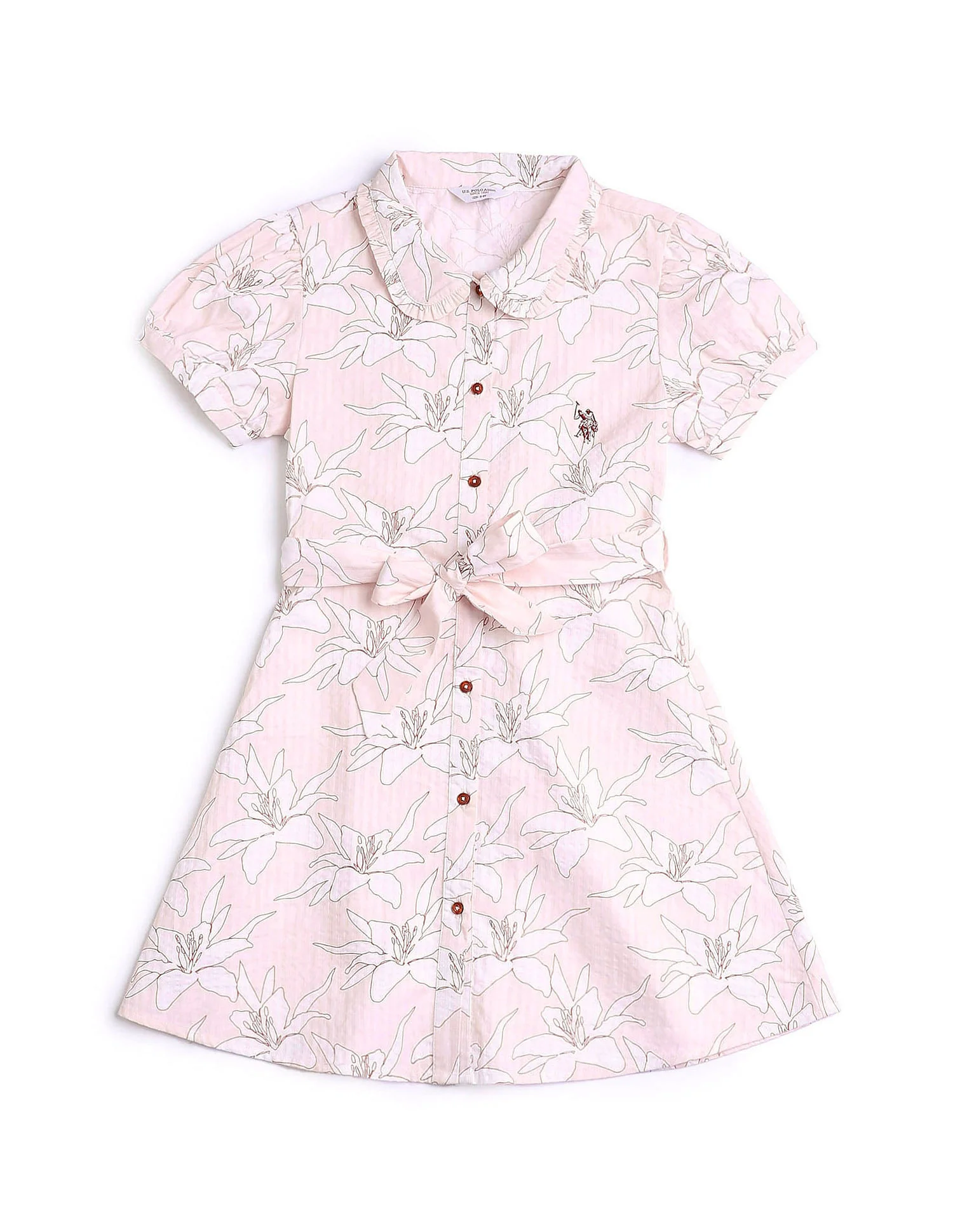 Girls Floral Printed Fit & Flare Dress - Image 6