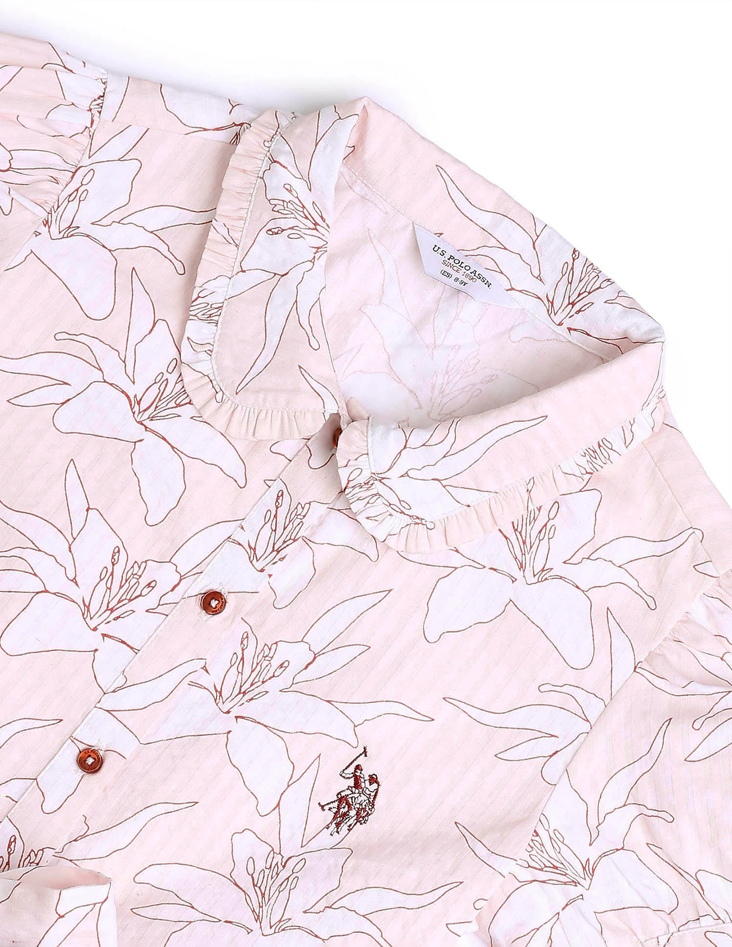 Girls Floral Printed Fit & Flare Dress - Image 8
