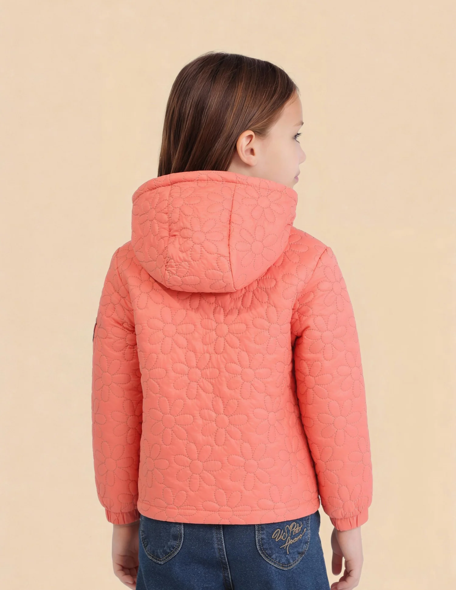 Girls Floral Quilted Jacket - Image 5