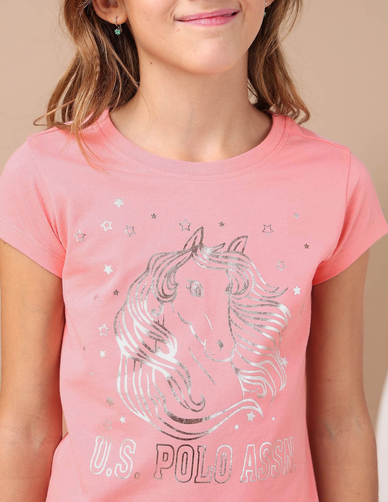 Girls Foil Print Regular Fit T-Shirt - Image 5