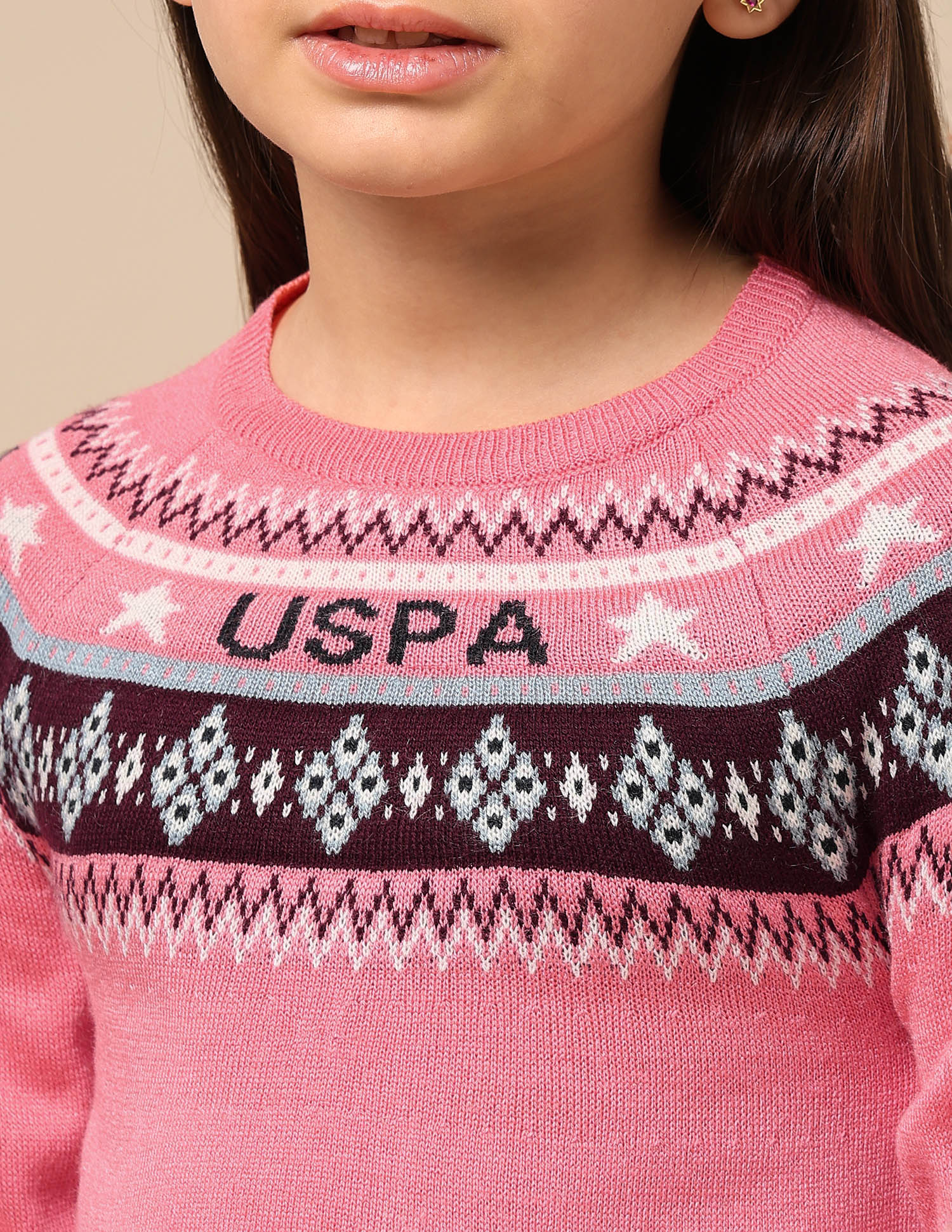 Girls Geometric Patterned Knit Sweater - Image 7
