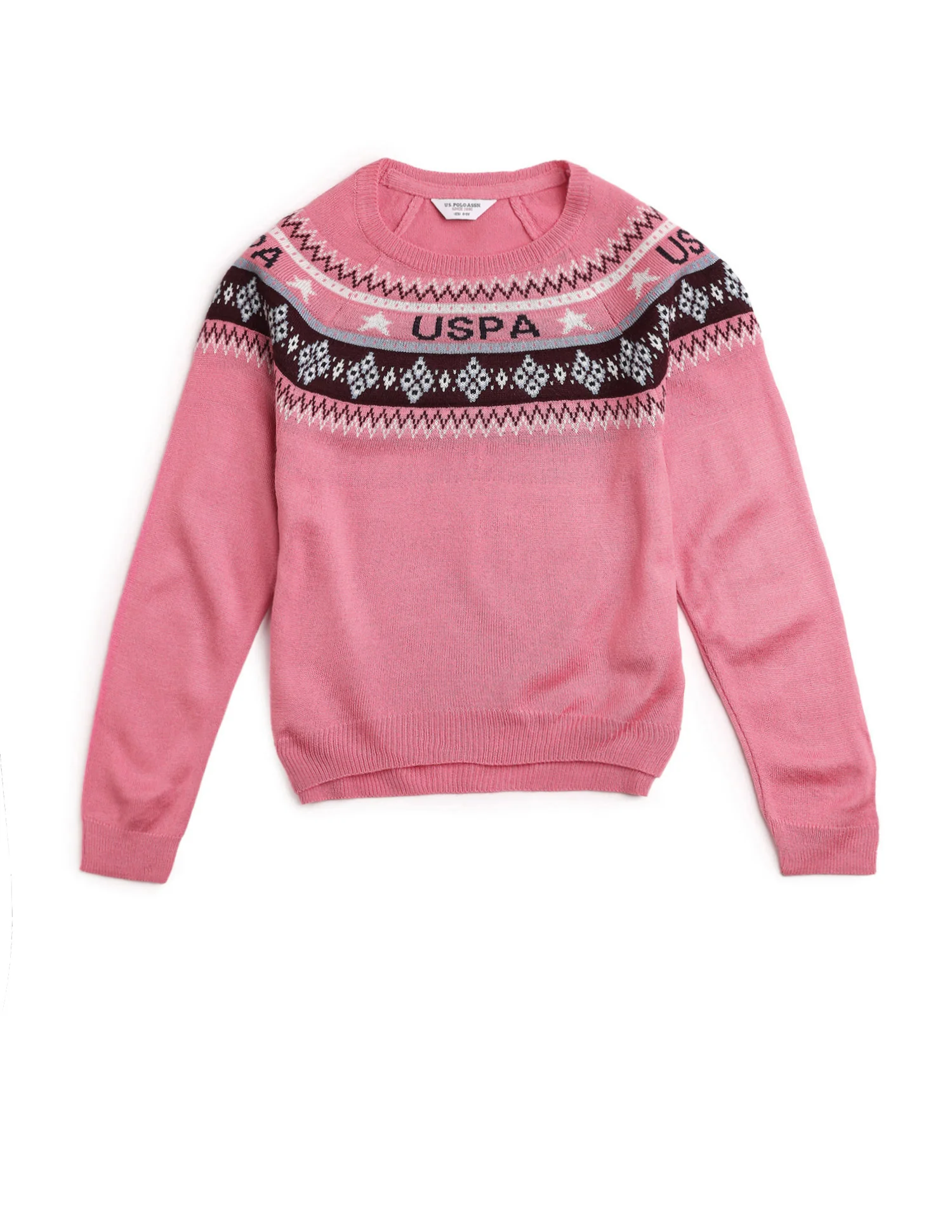 Girls Geometric Patterned Knit Sweater - Image 8