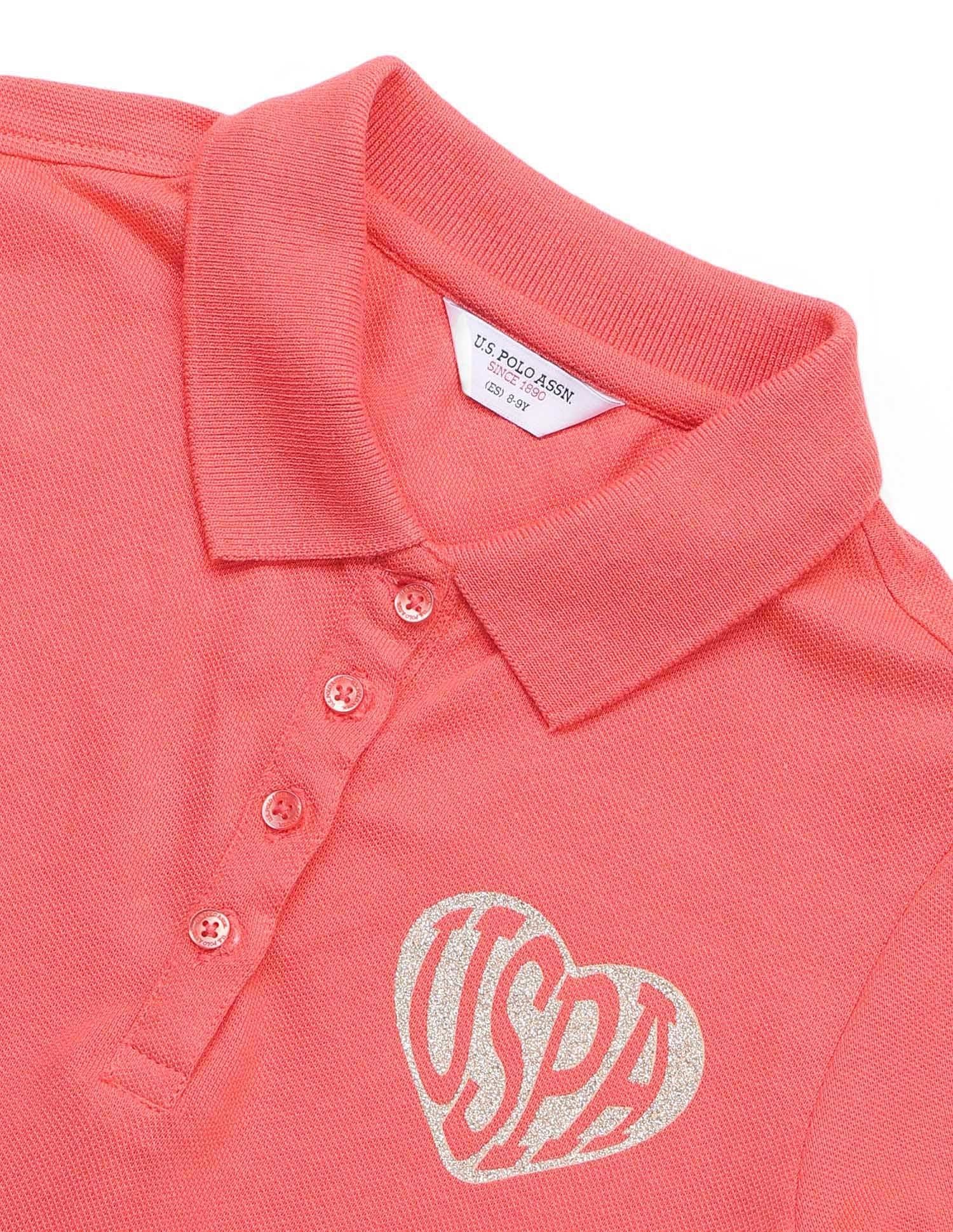Girls Glitter Relaxed Fit Polo Shirt - Image 8