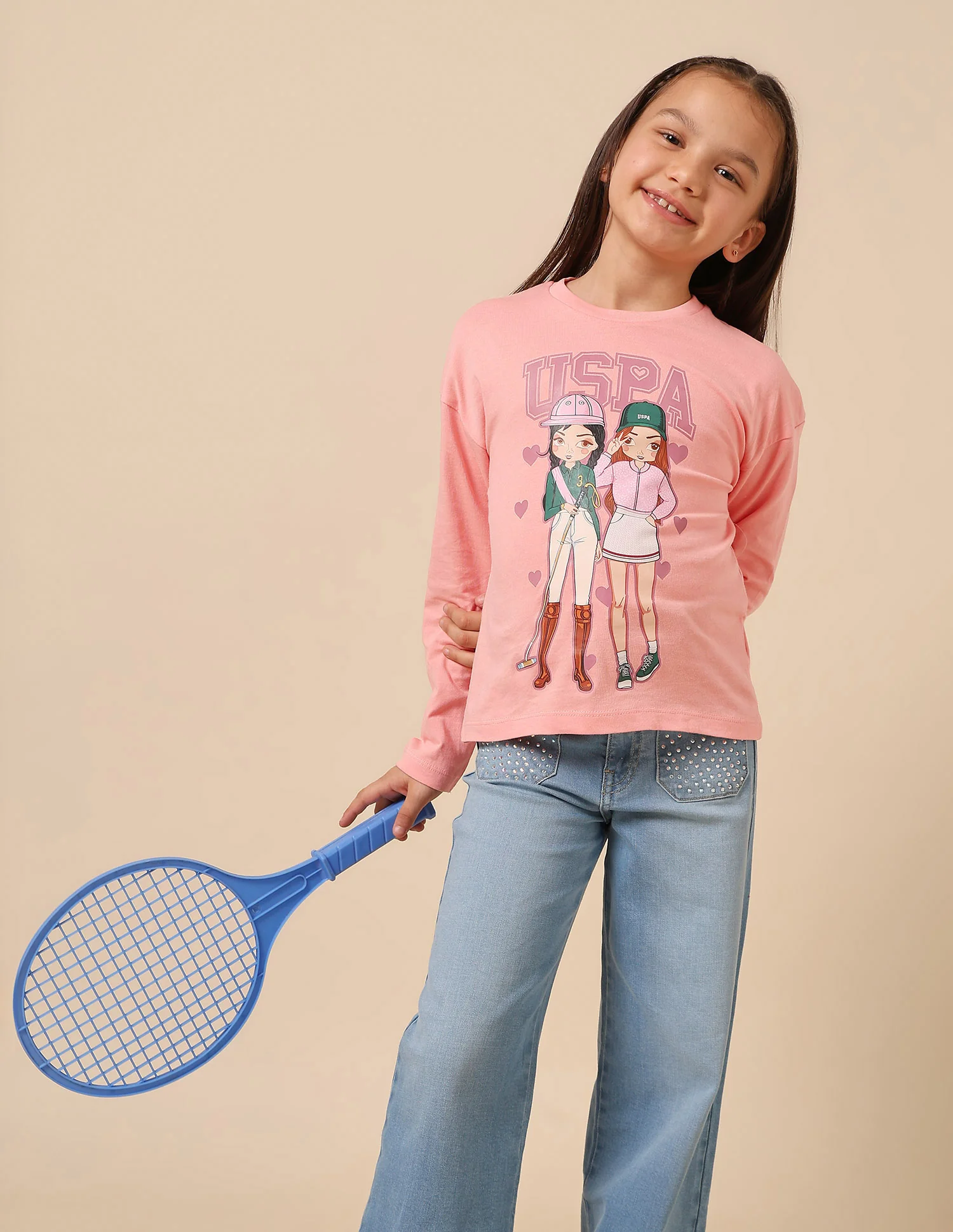 Girls Graphic Brand Printed Top