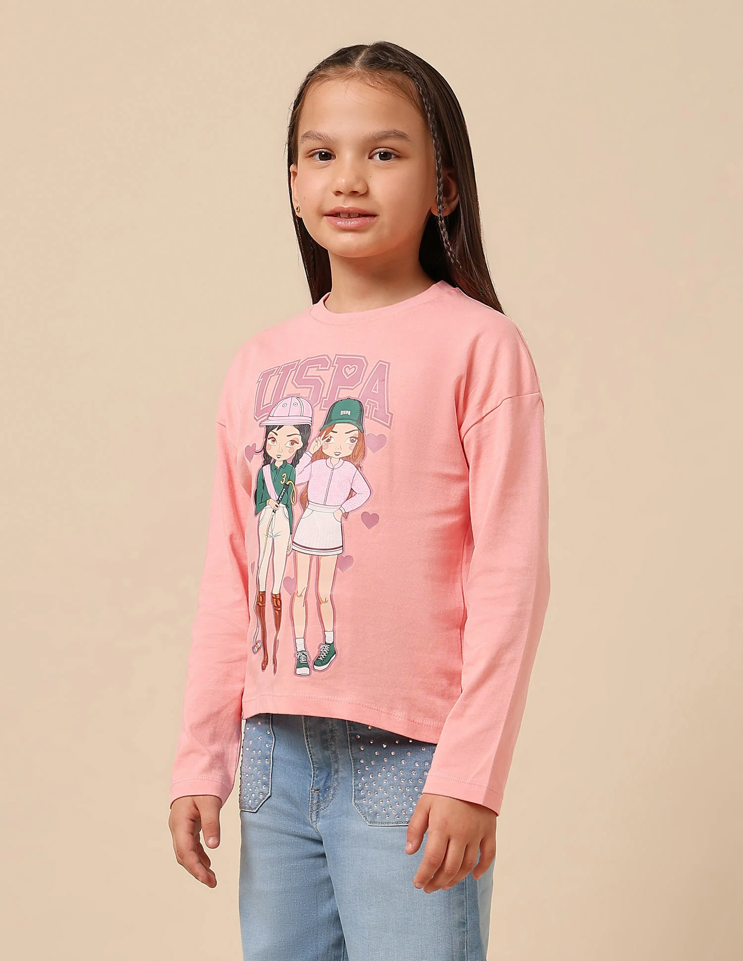Girls Graphic Brand Printed Top - Image 4